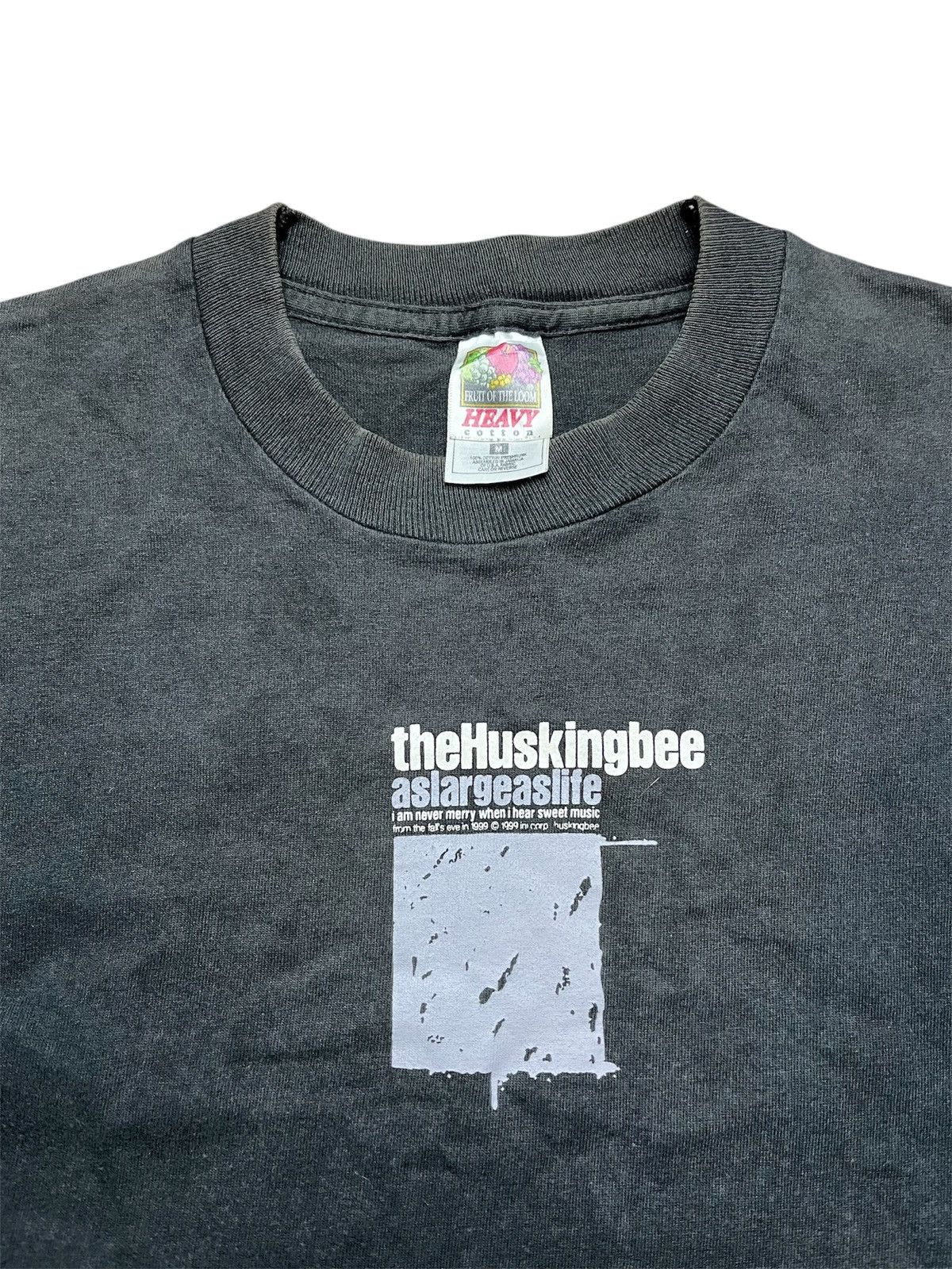 Band Tees Vtg The Husking Bee punk band AS LARGE AS LIFE black t shirt Size US M / EU 48-50 / 2 - 3 Thumbnail
