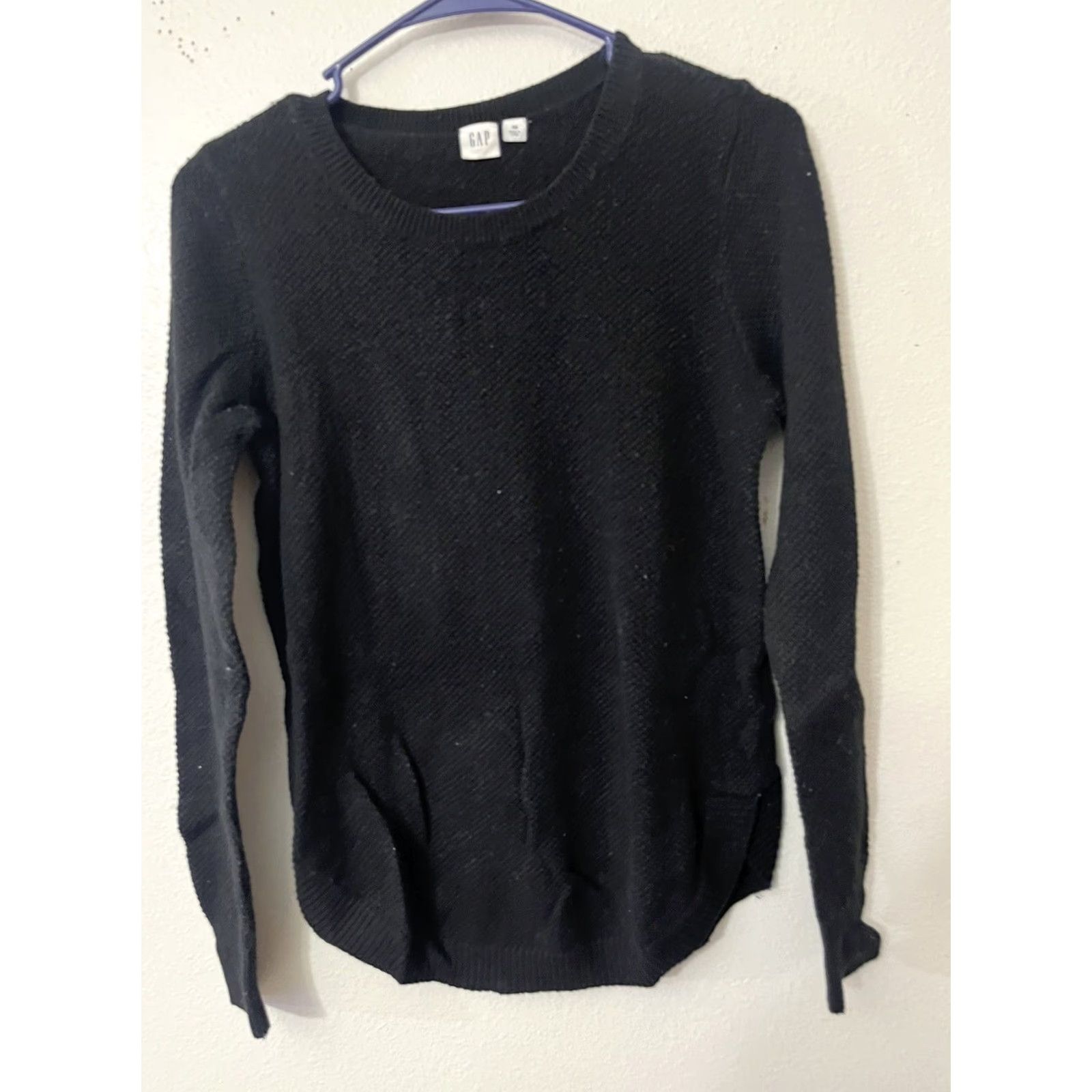 Gap GAP XS Crew Neck Sweater Black Women Lightweight Classic Size XS / US 0-2 / IT 36-38 - 2 Thumbnail
