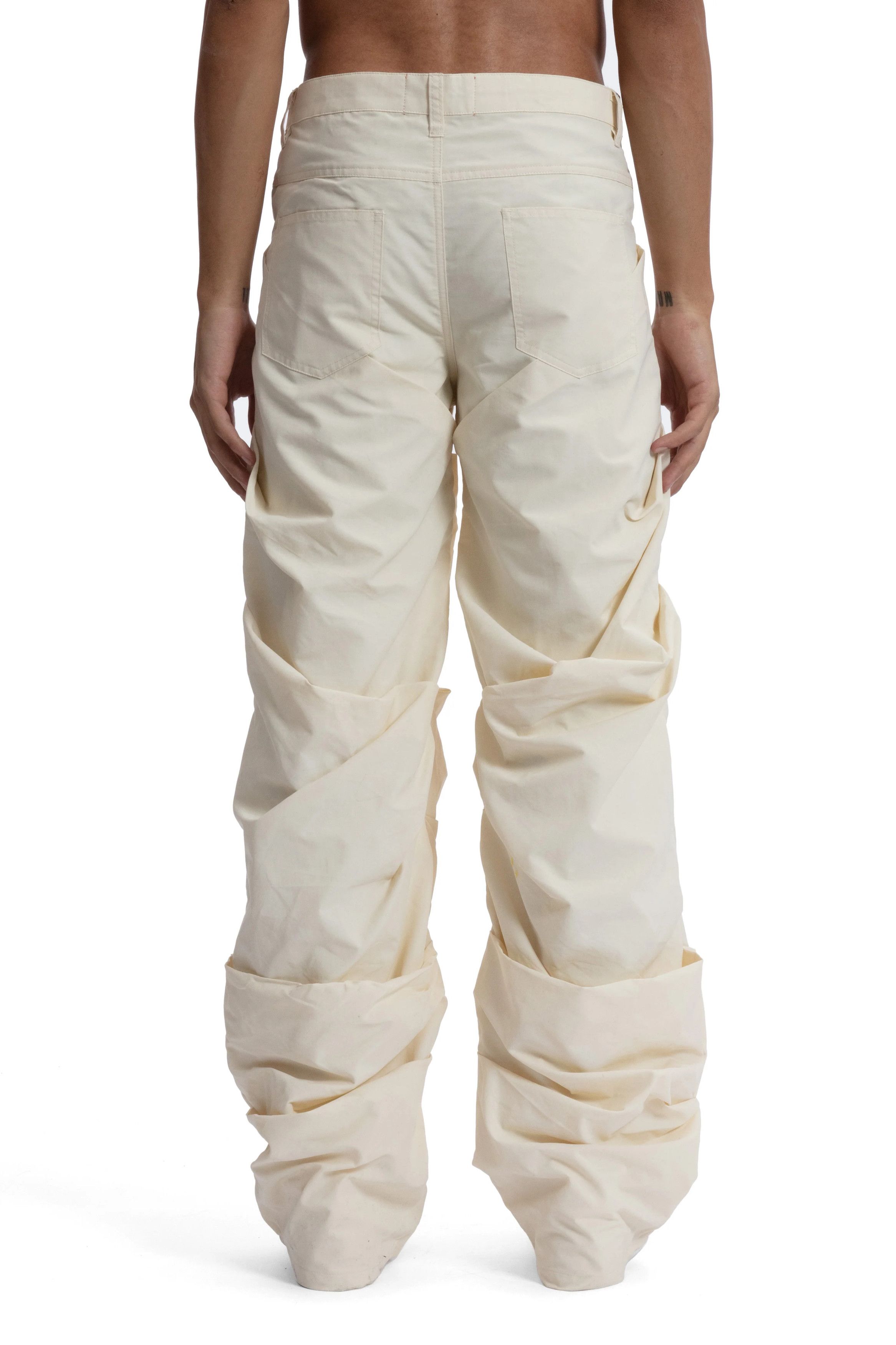Who Decides War o1gr1nt0525 Draped Trousers in Off-White Size US 36 / EU 52 - 8 Thumbnail