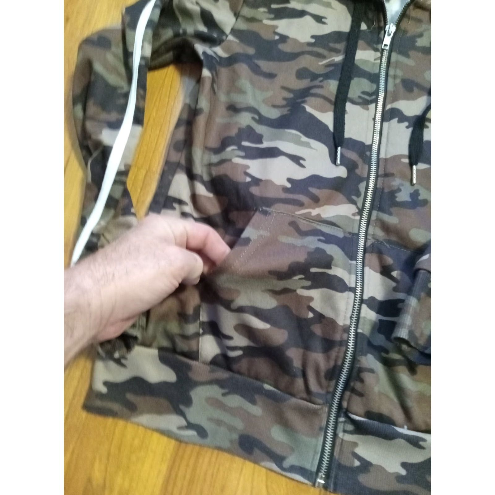 Vintage Rue 21 Camo Full Zip Hoodie Sherpa Lined Hood Sz. Small 36" Chest LIKEONEW Size S / US 4 / IT 40 - 6 Thumbnail