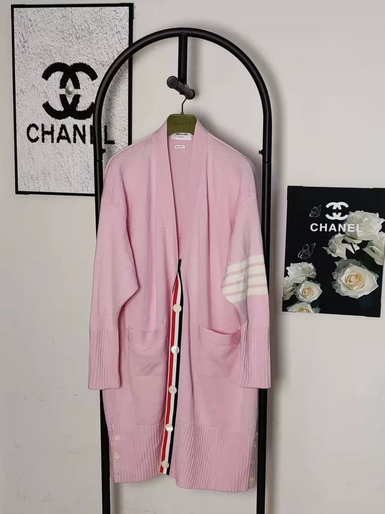 Thom Browne Thom Browne Pink Knit Cardigan Coat - dmc Size US M / EU 48-50 / 2 - 1 Thumbnail