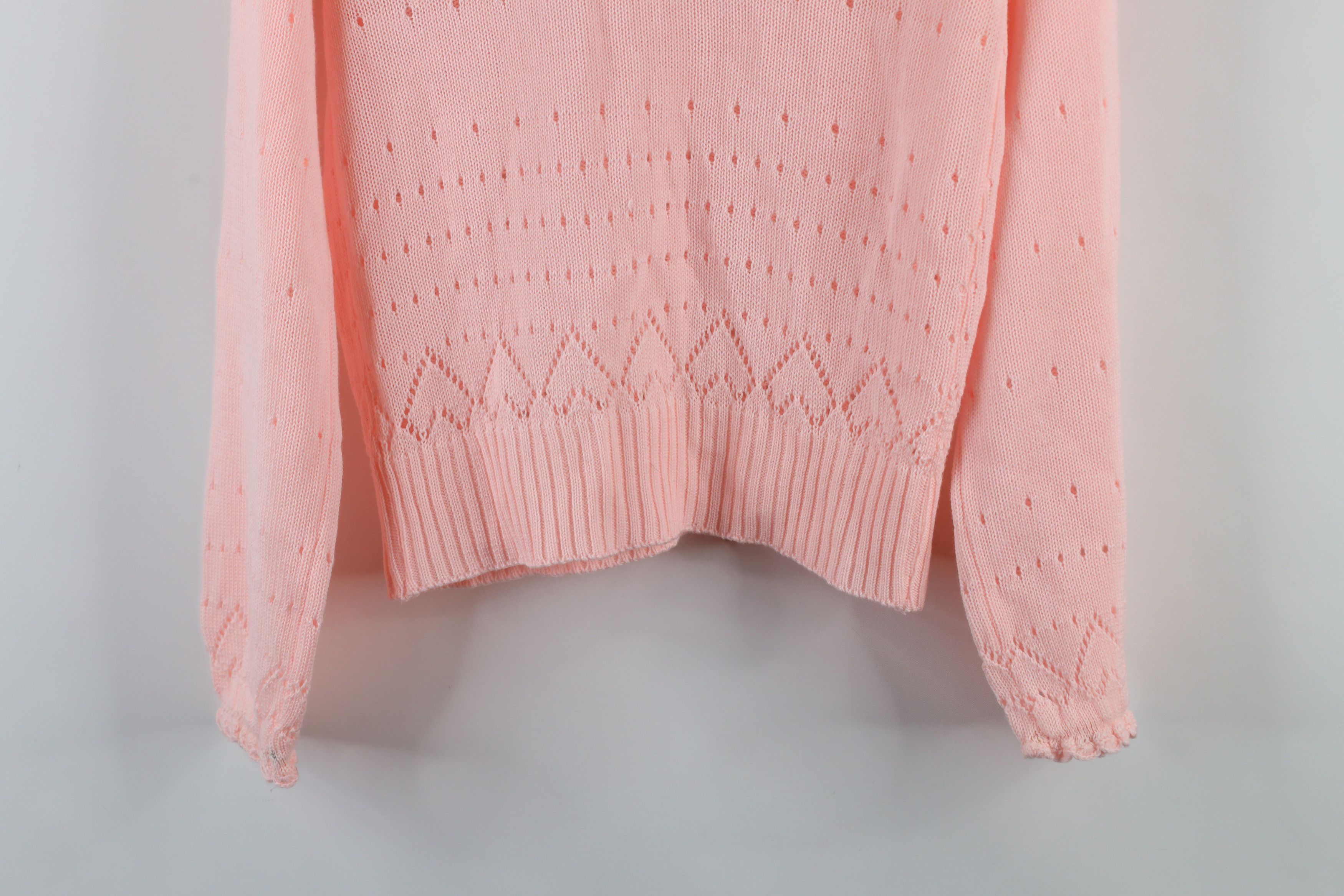 Vintage Vintage 70s Streetwear Flared Sleeve Knit Sweater Pink Size L / US 10 / IT 46 - 11 Thumbnail
