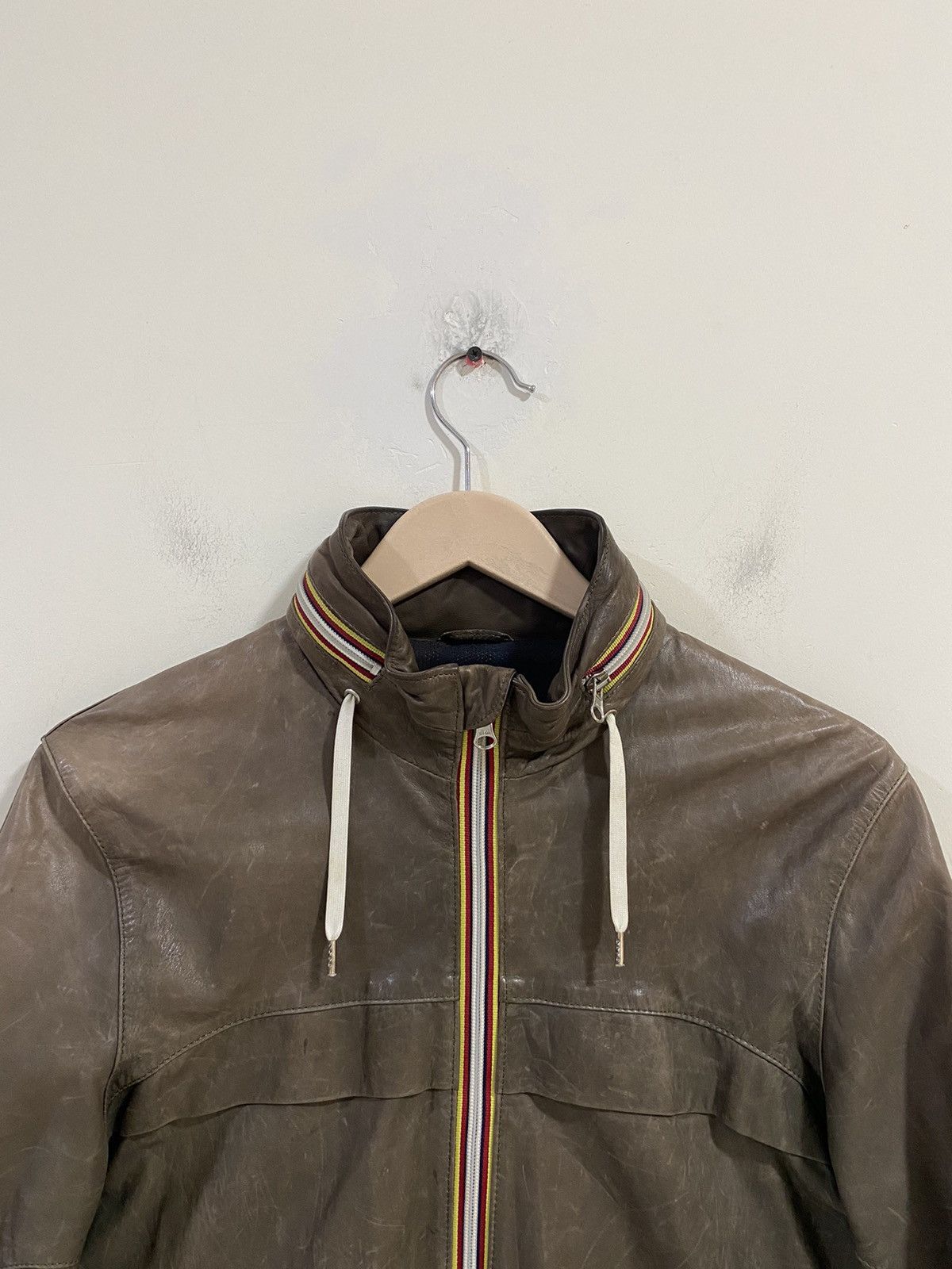 Designer × Vintage Gold Bunny Mens Leather Biker Motorcycle Bomber Jacket Italy Size US S / EU 44-46 / 1 - 2 Thumbnail