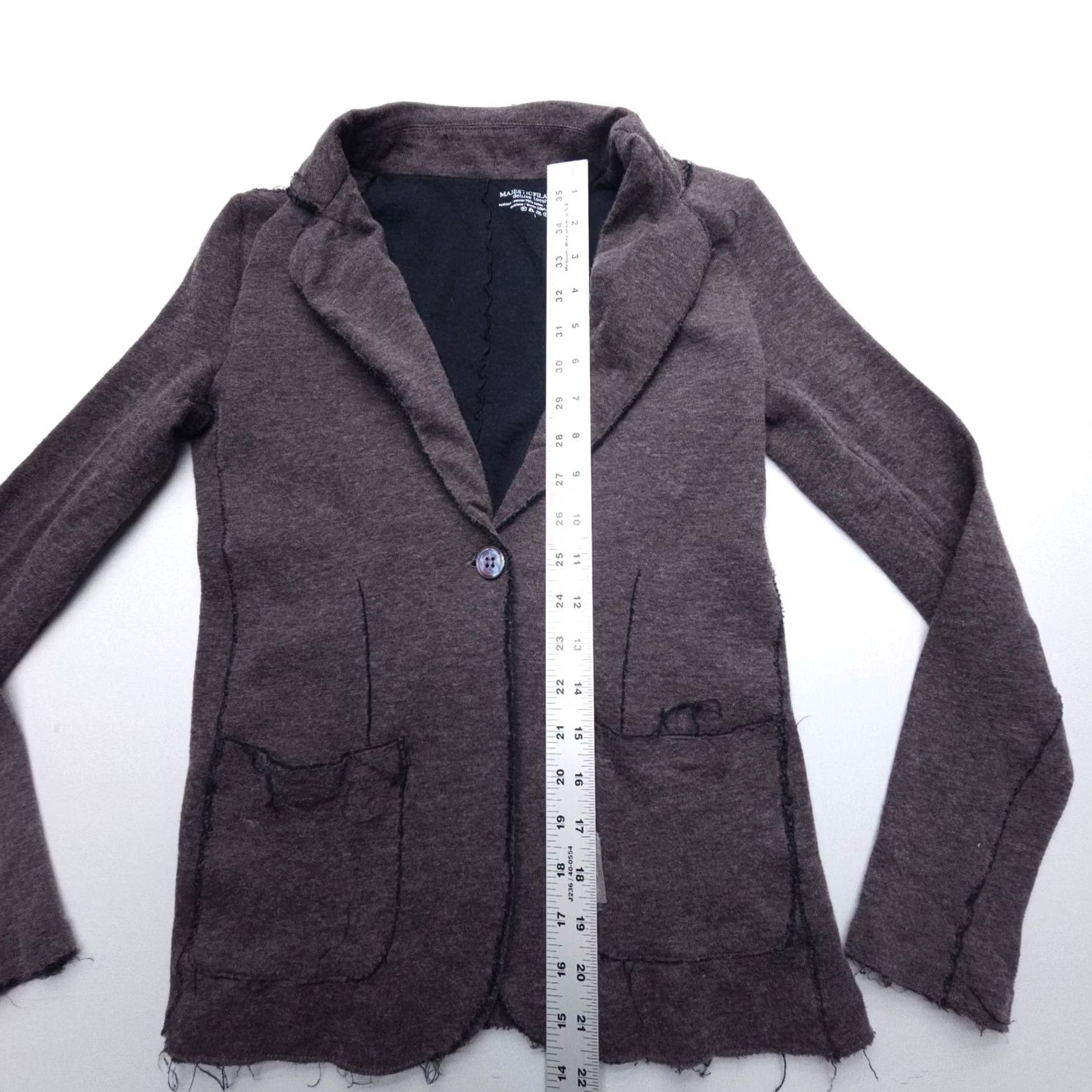 MAJESTIC FILATURES Majestic Filatures Blazer XS Gray Cotton Cashmere Unstructured Button Front Womens Regular Short Jacket Solid Knit 90s Preppy Style Size XS / US 0-2 / IT 36-38 - 7 Thumbnail