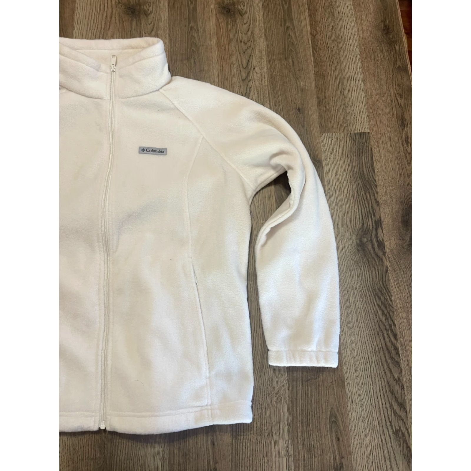 Vintage Columbia Sweater Full Zip, Women's XL-XXL, White, Fleece, Regular, Casual, Fall Spring Summer, Women, Size XL-XXL Size XL / US 12-14 / IT 48-50 - 4 Thumbnail