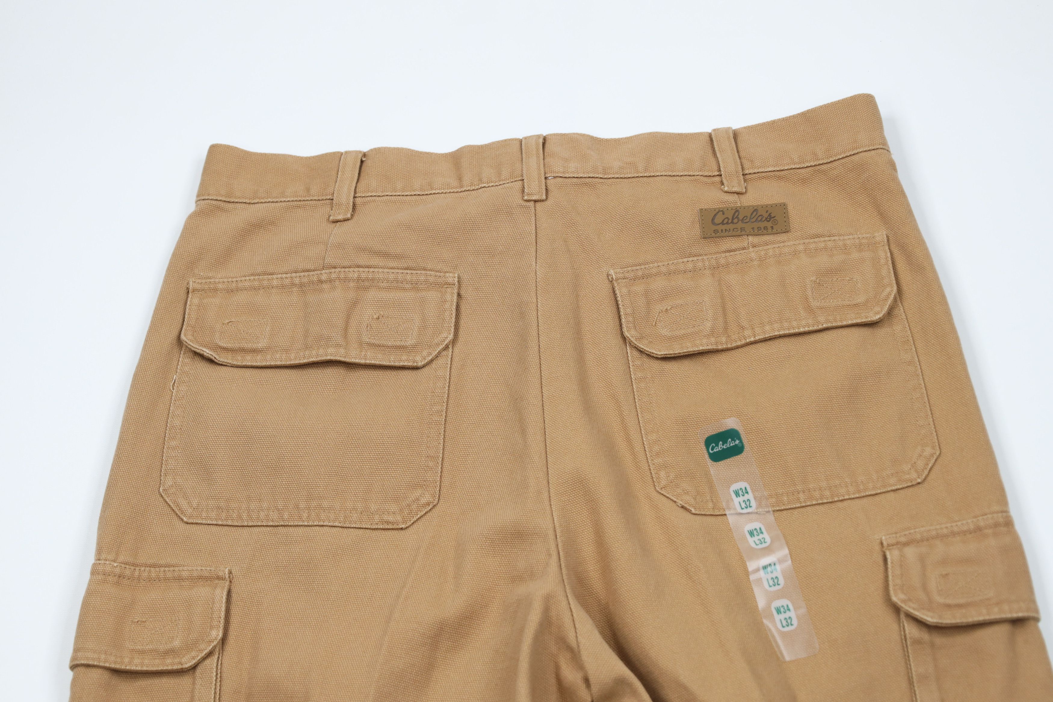 Cabelas Deadstock Vintage Cabelas Wide Leg Cargo Pants Brown Cotton Size US 34 / EU 50 - 9 Thumbnail