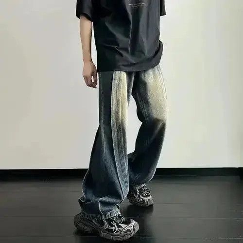 Japanese Brand Wide Leg Jeans Baggy Y2k Washed Size US 32 / EU 48 - 2 Thumbnail