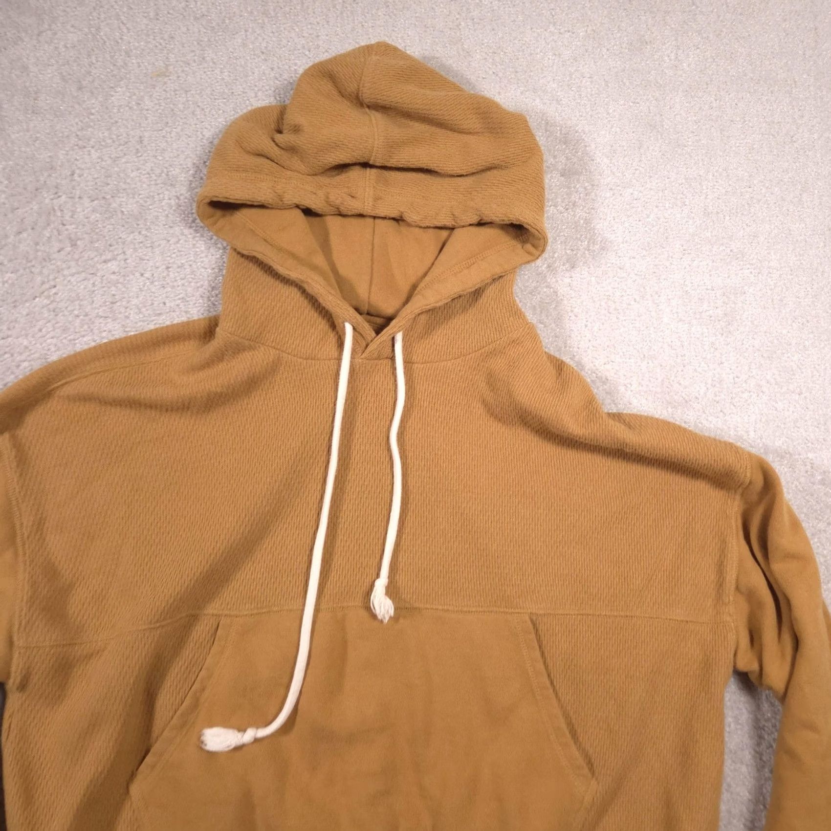 Vintage Aerie Hoodie Womens M Brown Waffle Knit Thermal Pullover Kangaroo Pocket Casual Fall Adults Mens Womens Size M / US 6-8 / IT 42-44 - 4 Thumbnail