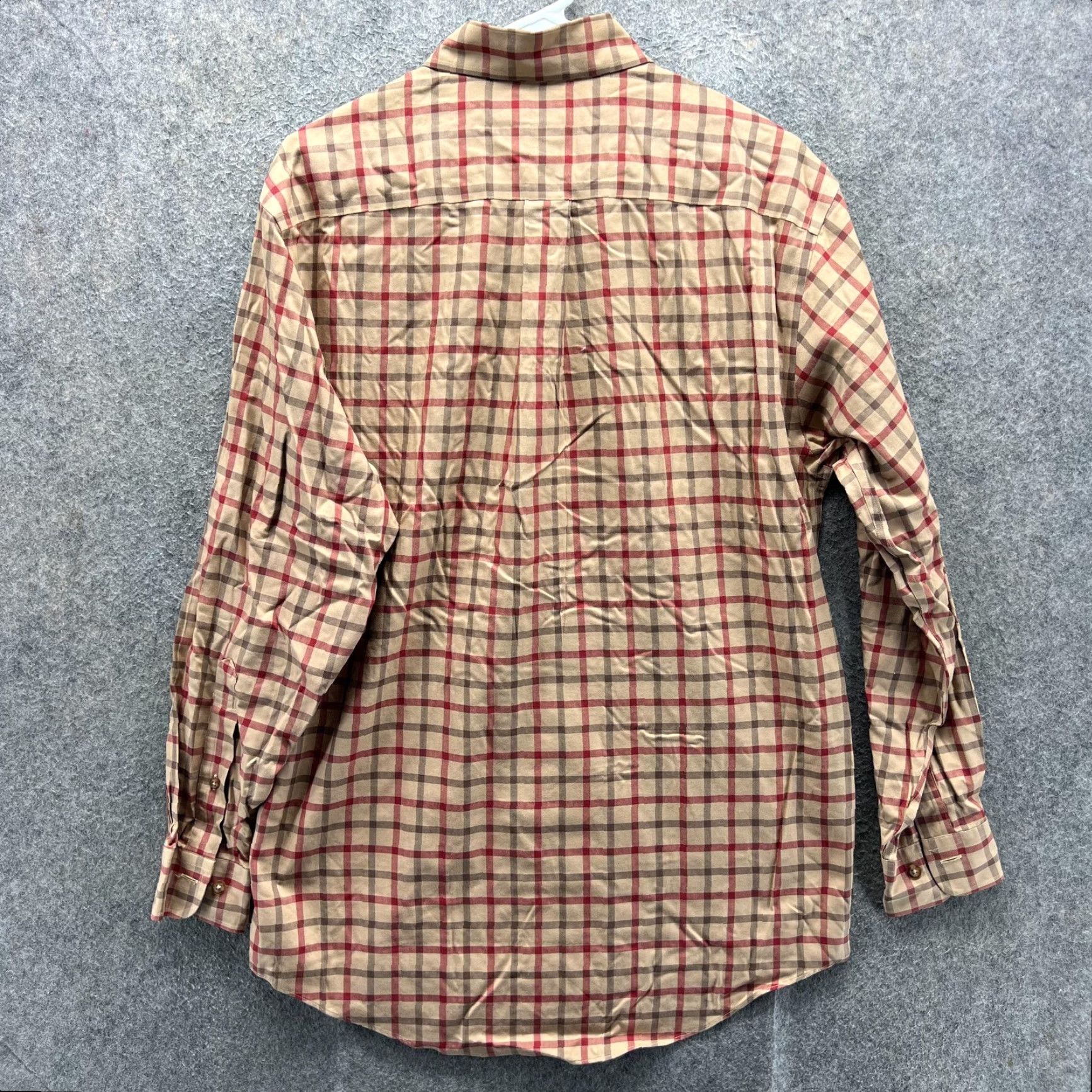 Brooks Brothers Brooks Brothers Dress Shirt Mens Small Beige Plaid Non Iron 346 Button-Down Short Sleeve? Size 36R - 7 Thumbnail