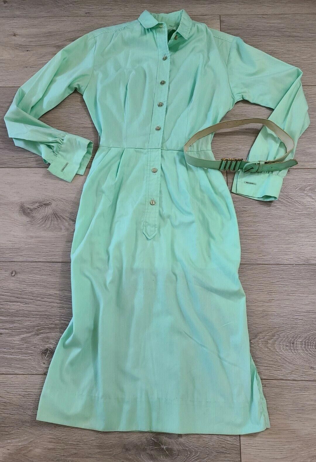Designer Vintage Dress 50s 60s Mint Green Vanity Fair Sz 5 XS pencil Size XS / US 0-2 / IT 36-38 - 3 Thumbnail