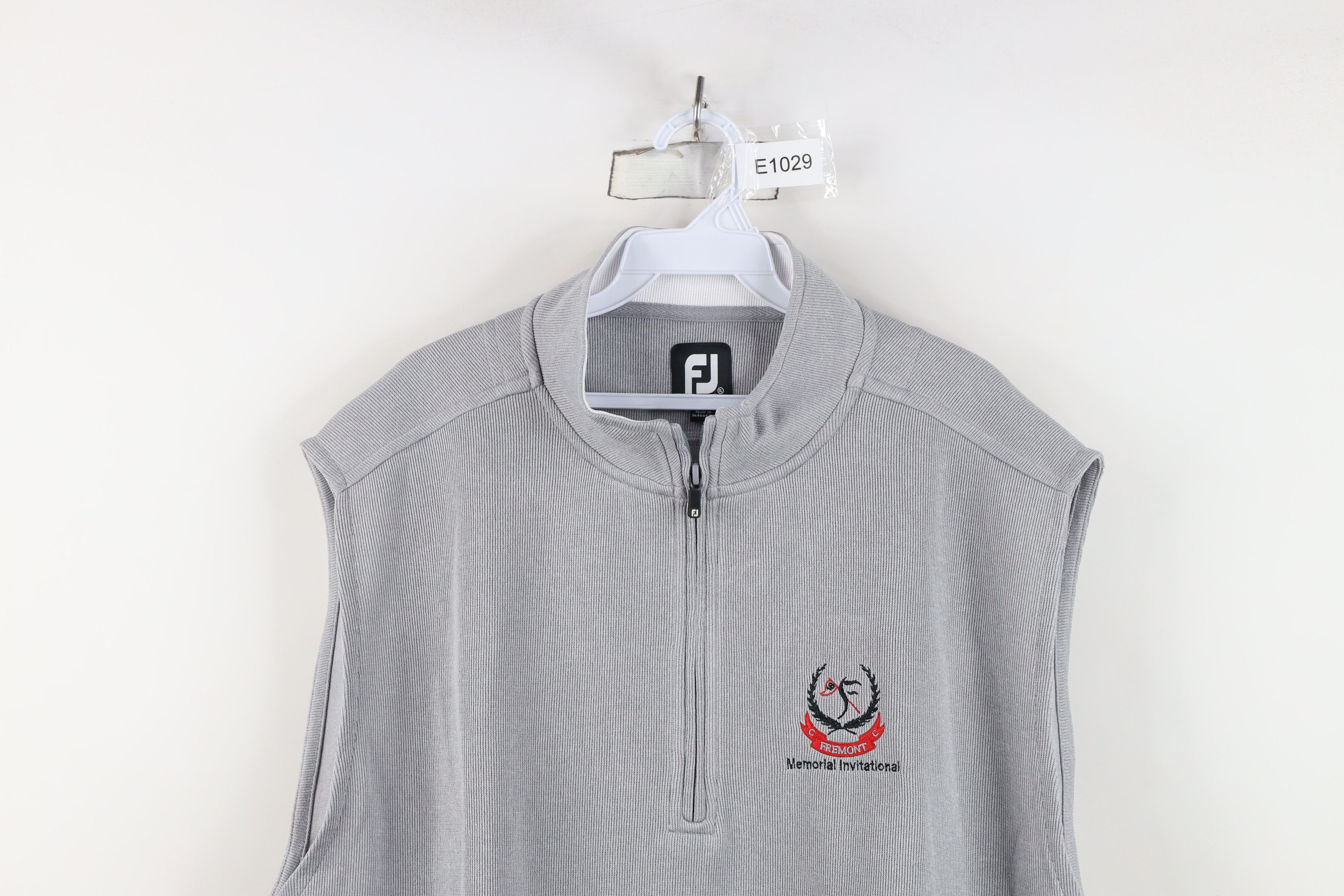 FootJoy Logo Ribbed Knit Half Zip Golfing Golf Sweater Vest