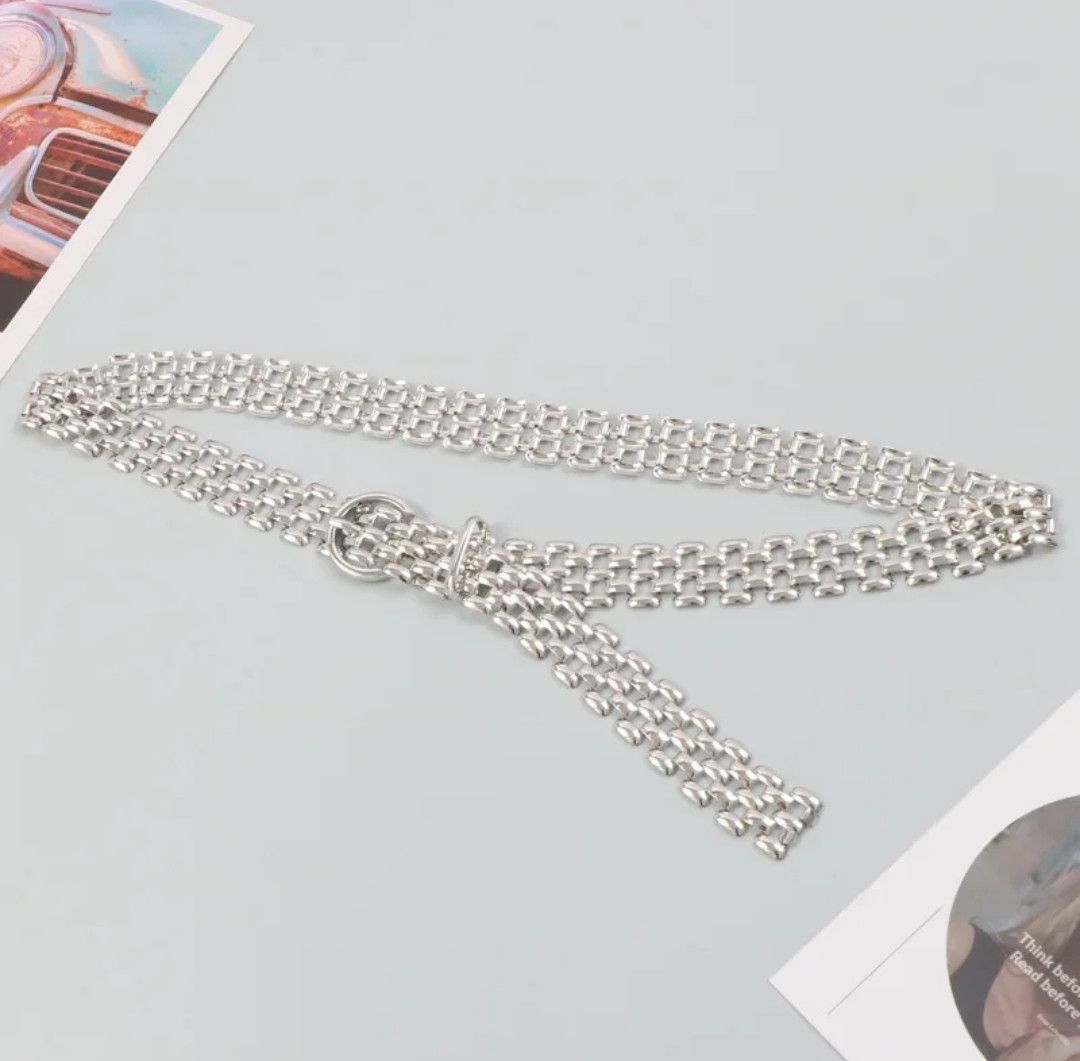 Jewelry Silver Plated Bead Chain Belt Women Classy Size ONE SIZE - 1 Thumbnail