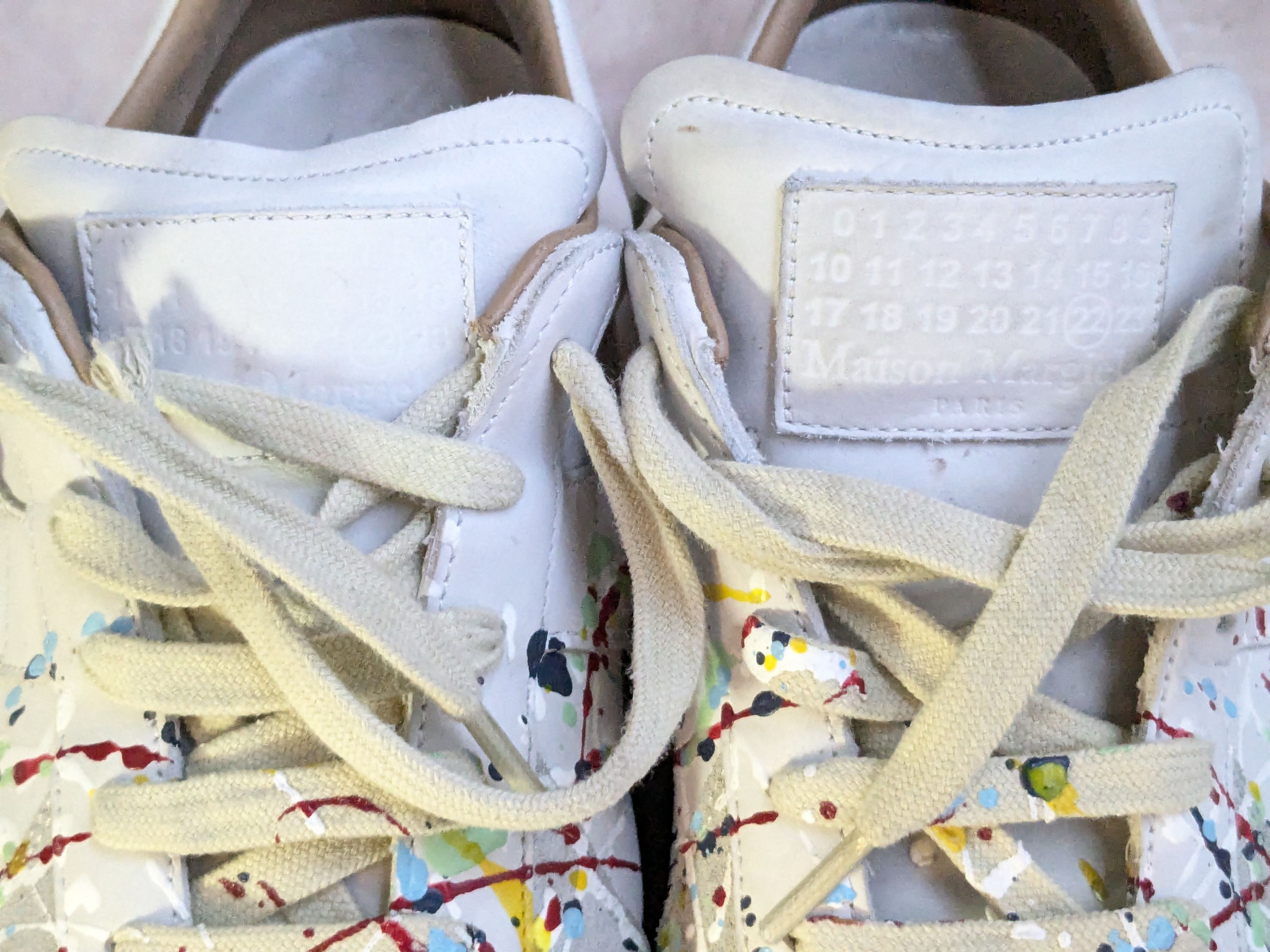Maison Margiela Maison Martin Margiela White Replica Splatter Shoe Size US 12 / EU 45 - 2 Thumbnail