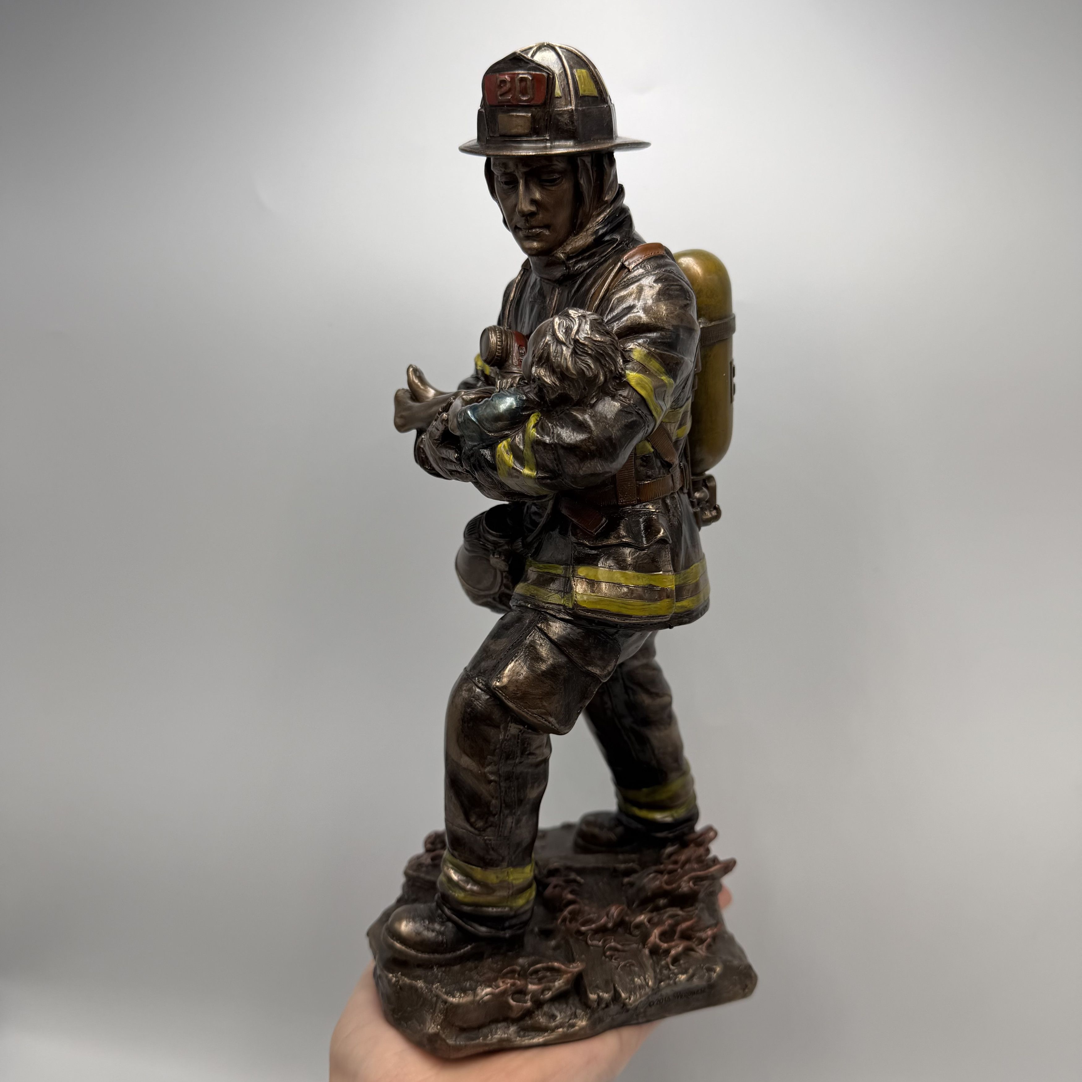 Other Bronze Finish Firefighter Statue Size ONE SIZE - 6 Thumbnail