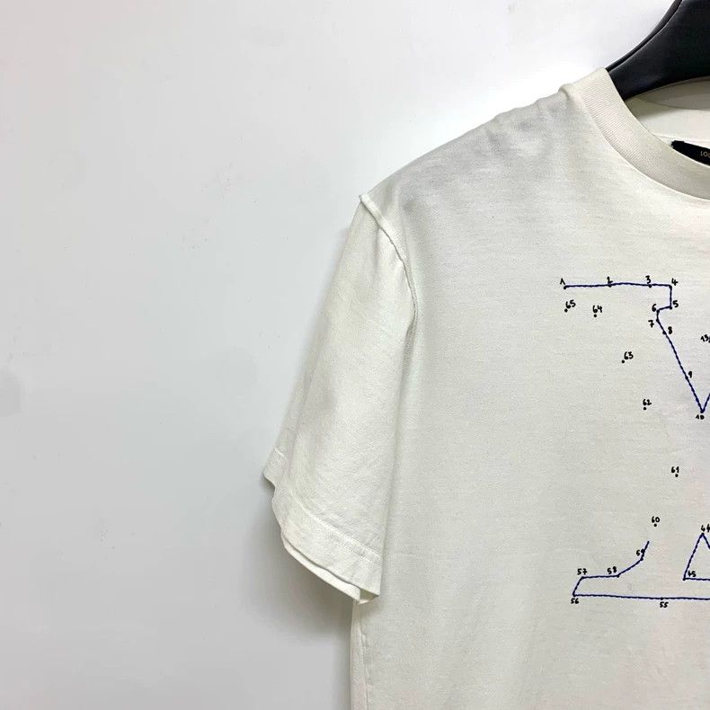 Louis Vuitton Louis Vuitton White Lianliankan Embroidered Short Sleeve T Size US M / EU 48-50 / 2 - 7 Thumbnail