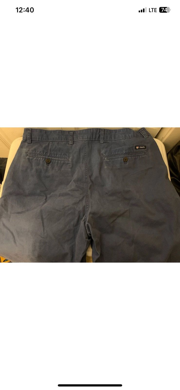Chaps Chaps Khaki Shorts Blue Flat Front Size 36 Zipper Fly Size US 36 / EU 52 - 5 Thumbnail