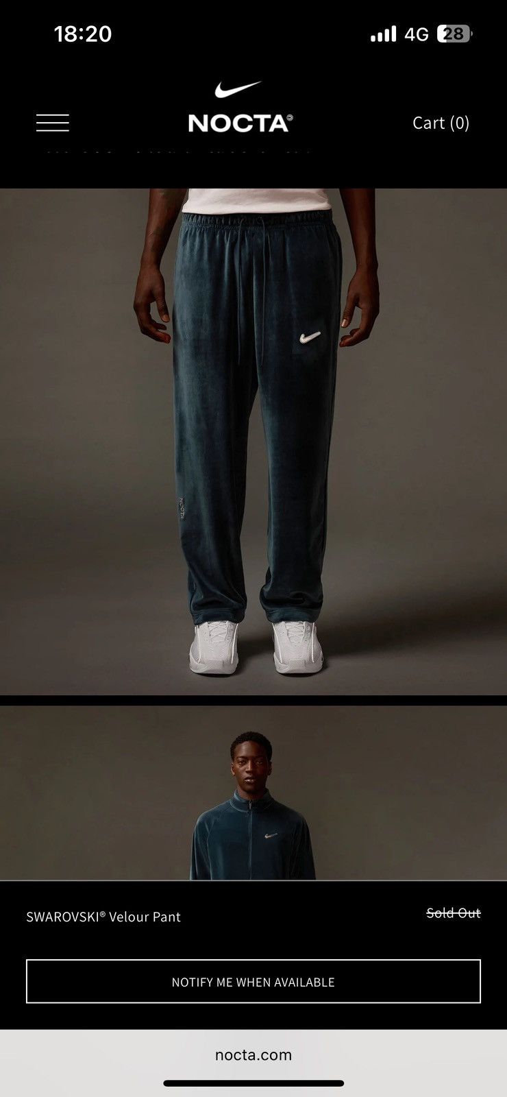 NOCTA × Nike Nike Nocta x Swarovski Velour Pants Size US 32 / EU 48 - 7 Thumbnail