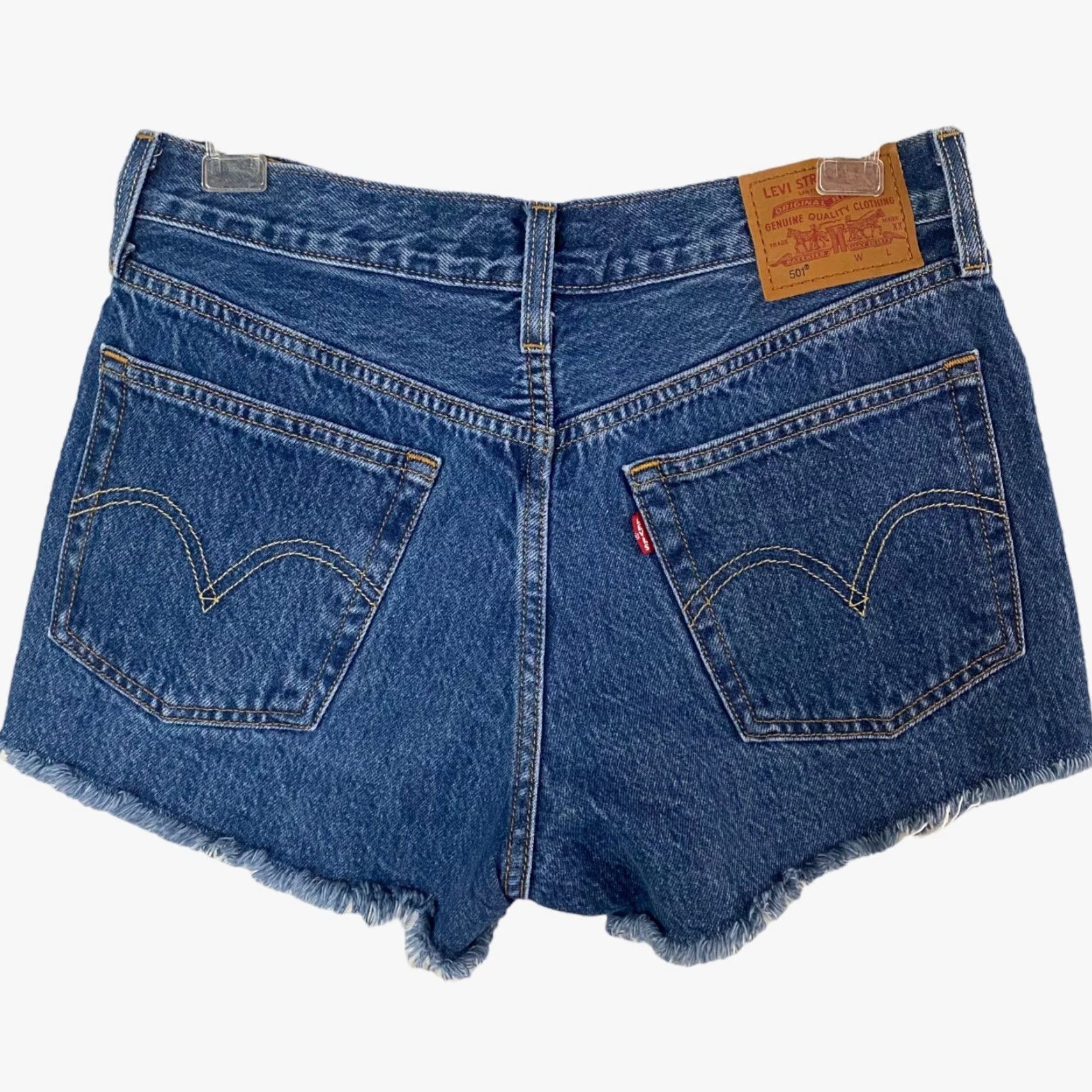 Levi's LEVIS Premium 501 Button Fly Cutoff Shorts Blue Denim Womens Size 27 Size 27" / US 4 / IT 40 - 2 Thumbnail