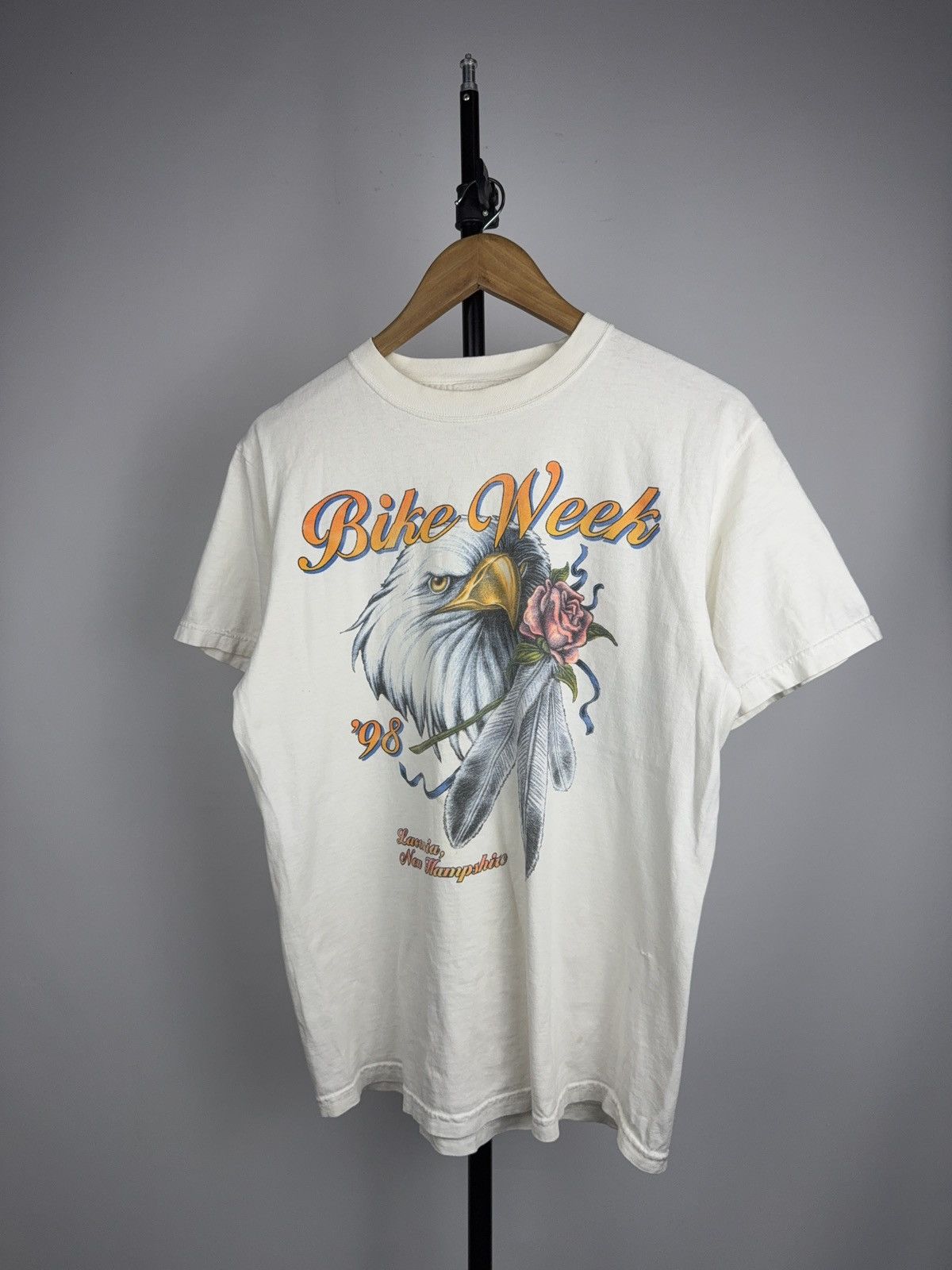 Vintage Vintage 1998 Laconia Moto Bike Week Eagle Biker T-Shirt USA Size US M / EU 48-50 / 2 - 1 Thumbnail