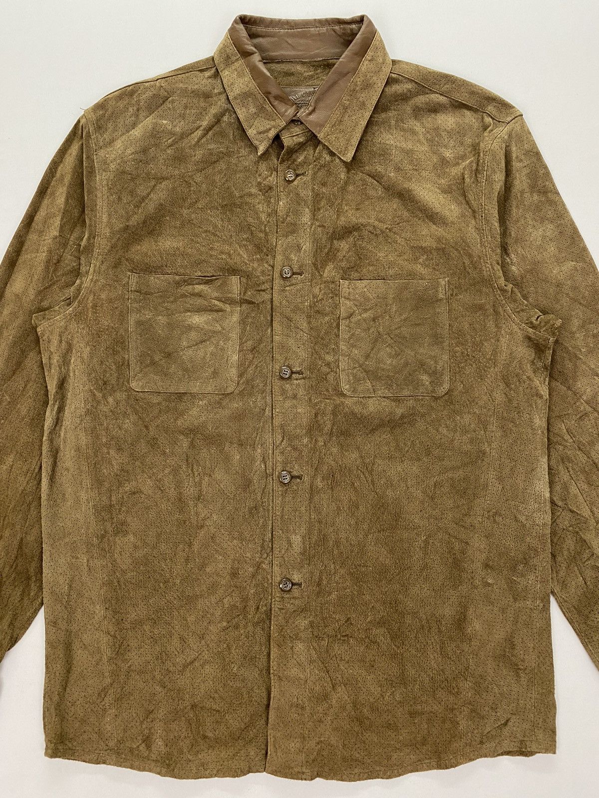 Genuine Leather The Casual Mesh Leather Button Ups Shirt Size US L / EU 52-54 / 3 - 3 Thumbnail