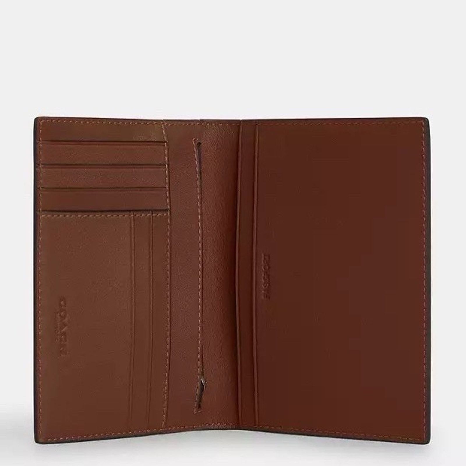 Coach NWT COACH CBE02 Passport Card Case Wallet Gunmetal/Saddle Size ONE SIZE - 6 Thumbnail