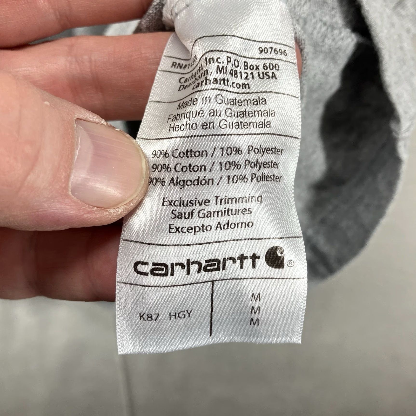 Carhartt Carhartt T-Shirt Mens Heather Gray Medium Short Sleeve Crew Neck Pocket Logo Classic Outdoor Size US M / EU 48-50 / 2 - 7 Thumbnail