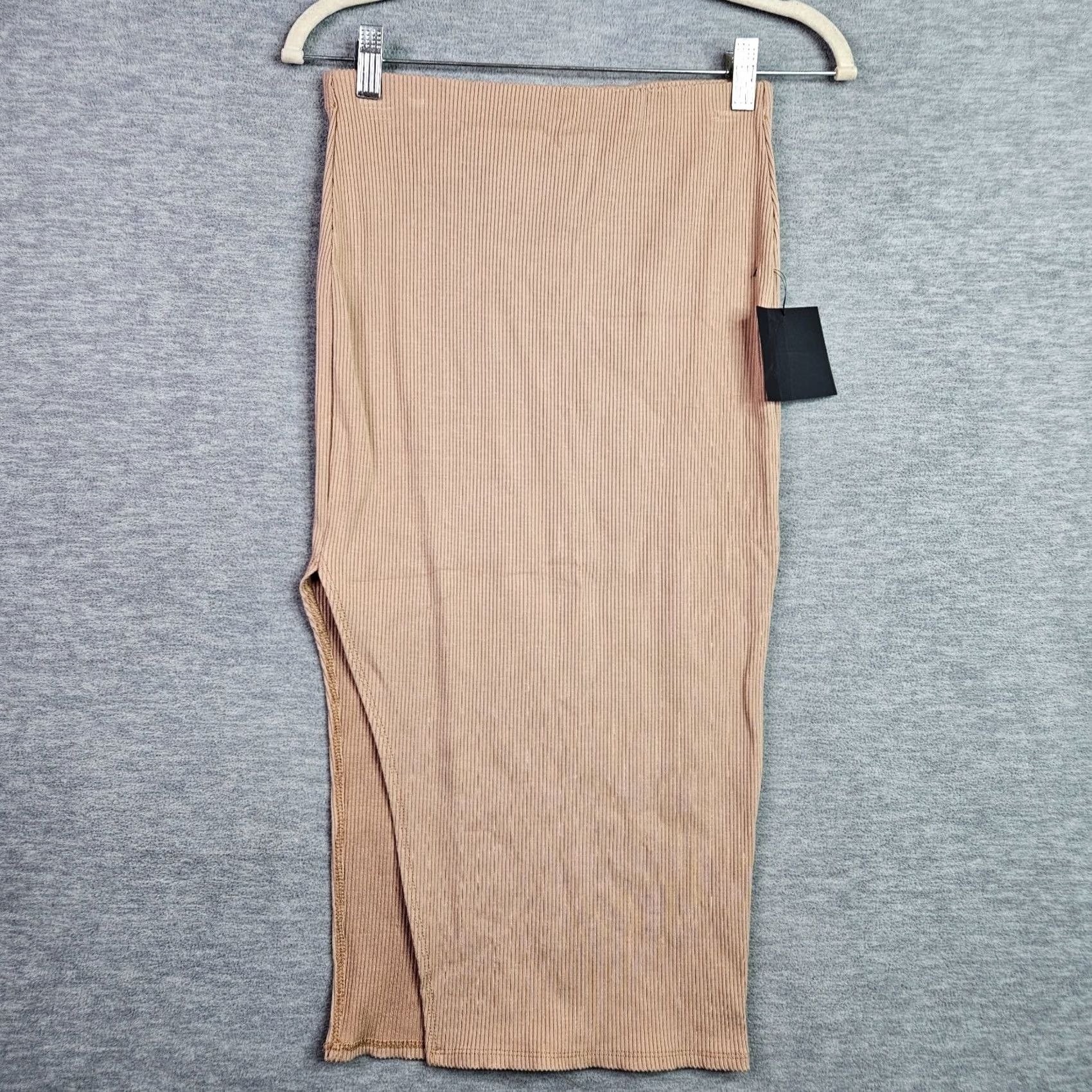 Lulus Lulus Bodycon Ribbed Midi Skirt Tan Size S New With Tags Size 28" / US 6 / IT 42 - 2 Thumbnail