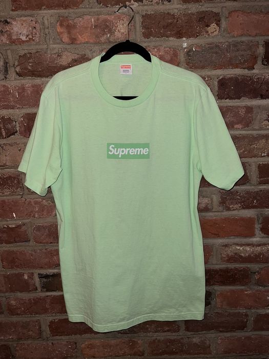 Supreme 2007 Lime Green Tonal Supreme Box Logo Shirt Grailed