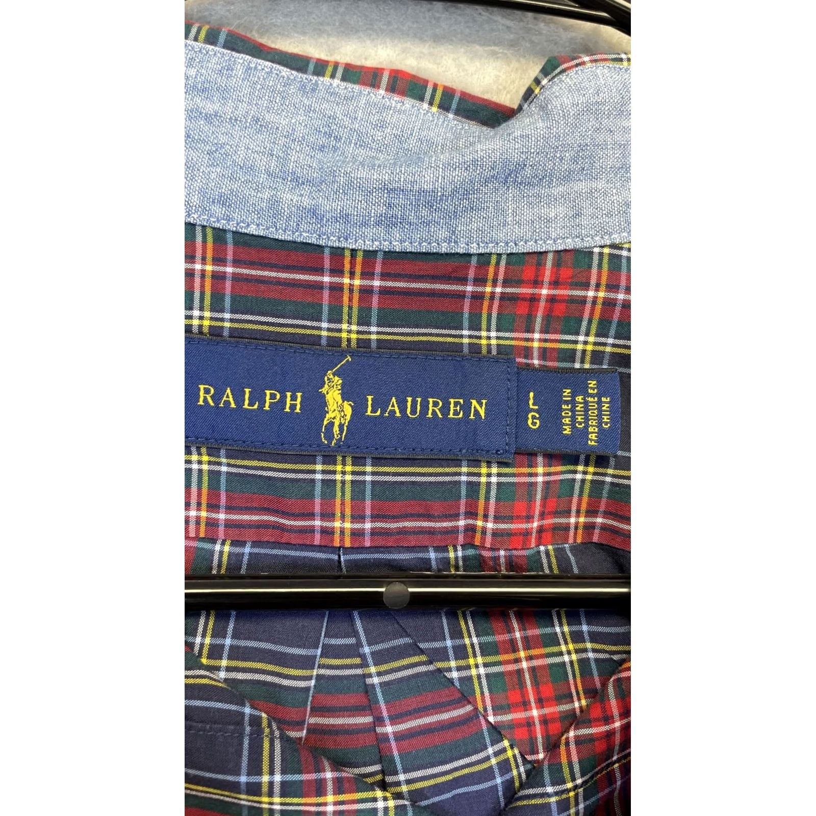 Ralph Lauren Ralph Lauren Shirt Mens Large Blue Red Plaid Short Sleeve Button Up Chest Pocket Size US L / EU 52-54 / 3 - 2 Thumbnail