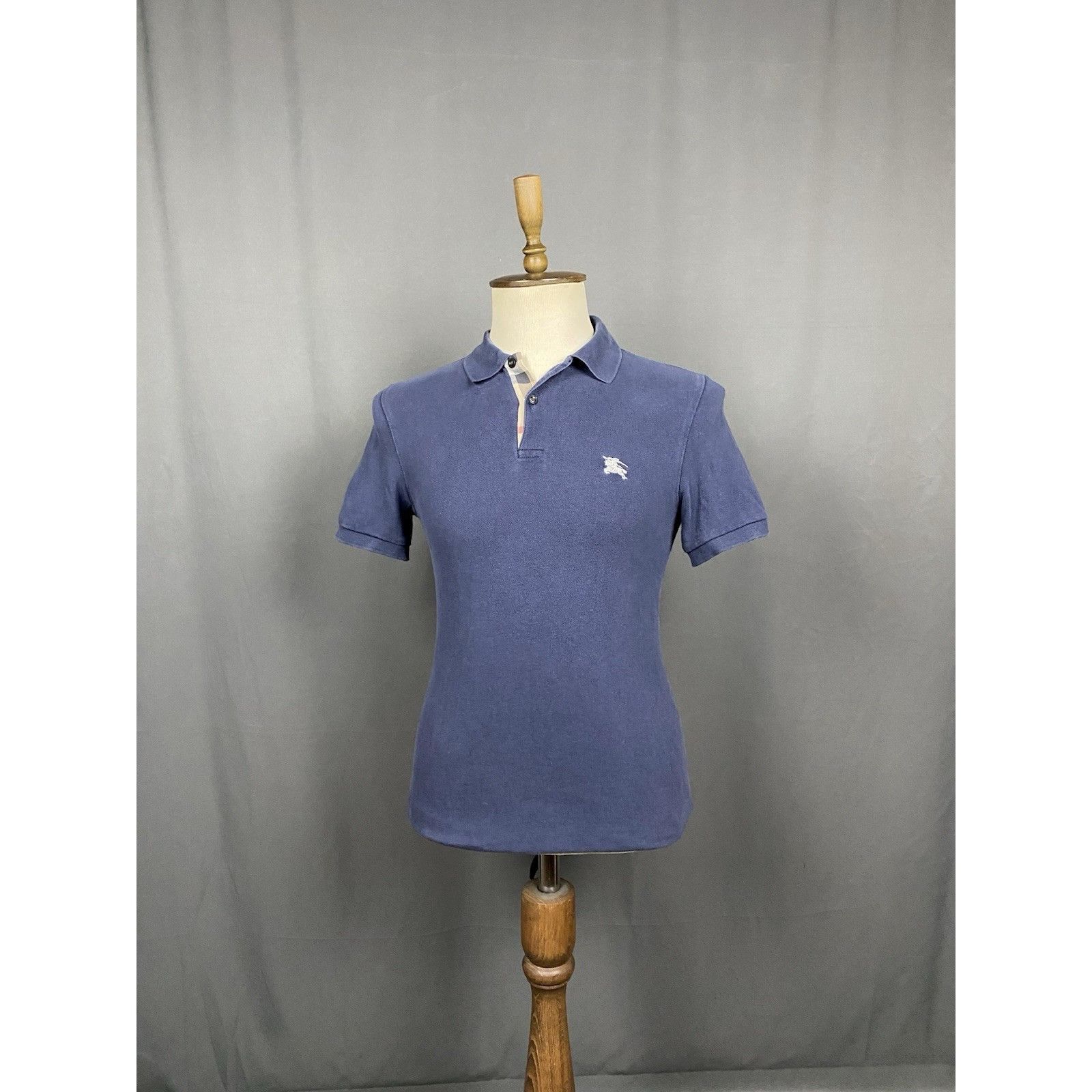 Burberry Burberry Nova Check Collar Men's Blue Garment Dyed Polo T-Sh Size US S / EU 44-46 / 1 - 2 Thumbnail