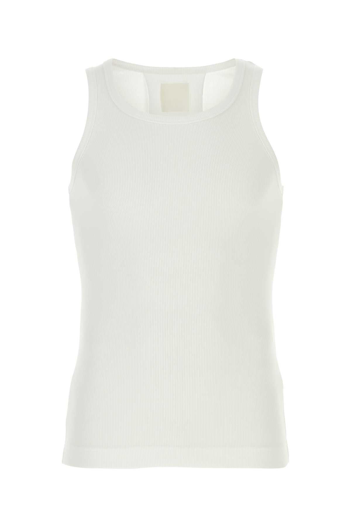 image of Givenchy White Stretch Cotton Tank Top, Men's (Size Medium)