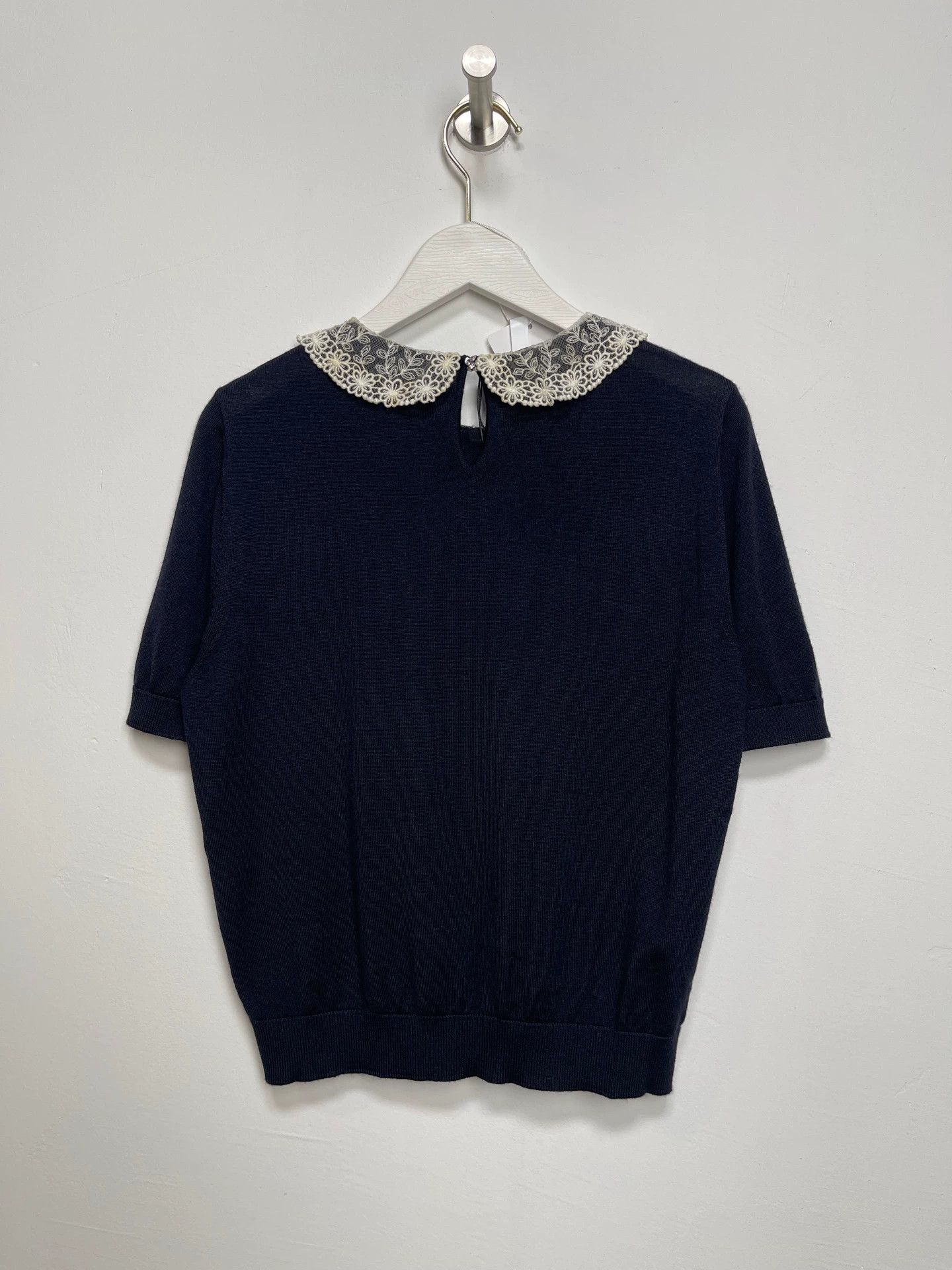 Miu Miu MIU MIU women's doll collar knit short-sleeve size 42 Size M / US 6-8 / IT 42-44 - 2 Thumbnail