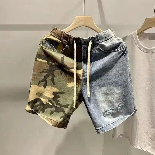 Other Zipper Fly Stonewashed Patchwork Shorts Size US 33 - 1 Thumbnail