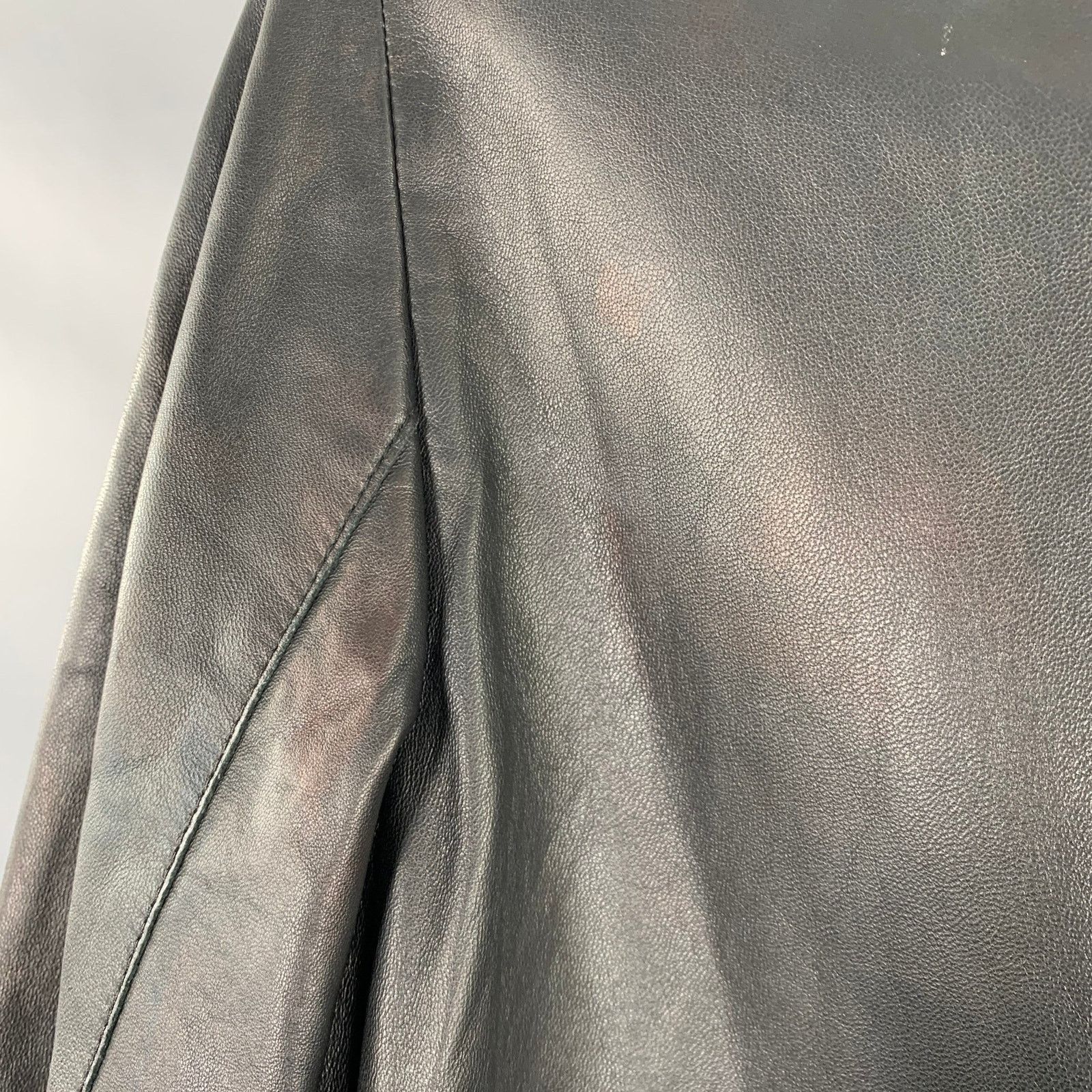 Akris AKRIS Size 4 Black Wool Lambskin Leather Snaps Jacket Size S / US 4 / IT 40 - 11 Thumbnail