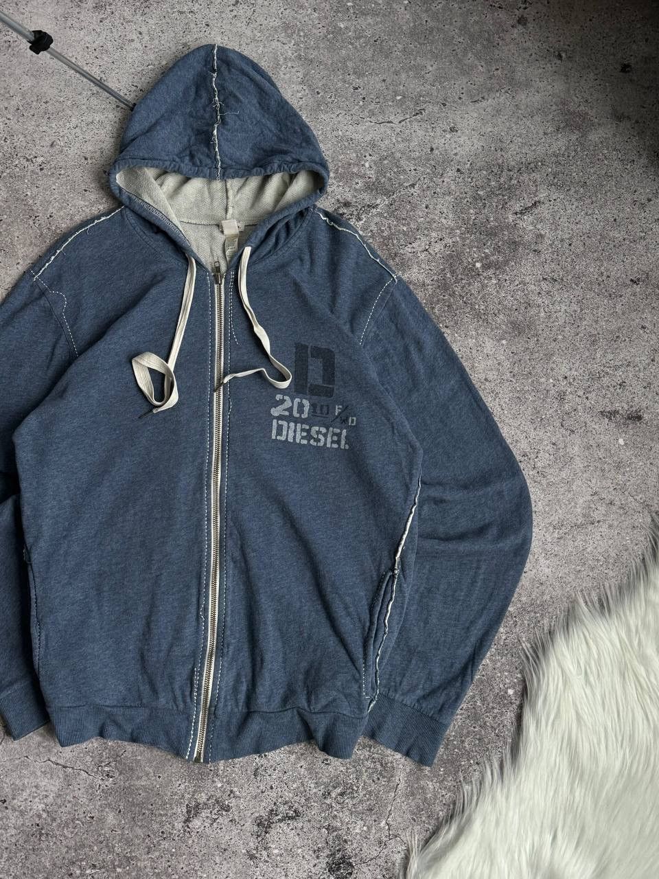 Diesel Vintage Diesel Y2K Avant Garde cotton zip hoodie Size US L / EU 52-54 / 3 - 3 Thumbnail