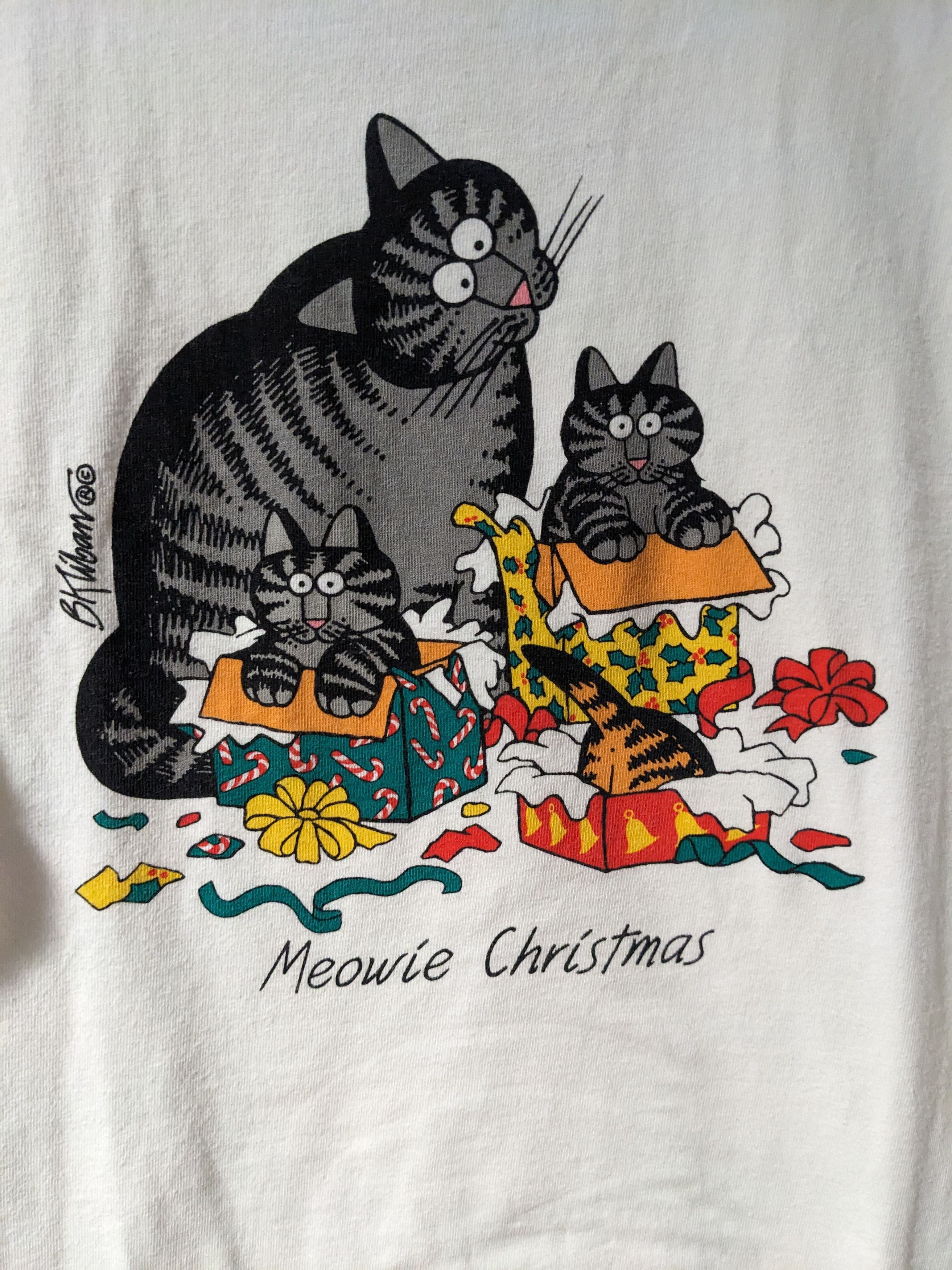 Cartoon Network × Vintage Vintage 90s Kilban Cat Cartoon Comic Merry Christmas T-Shirt Size US XL / EU 56 / 4 - 2 Thumbnail