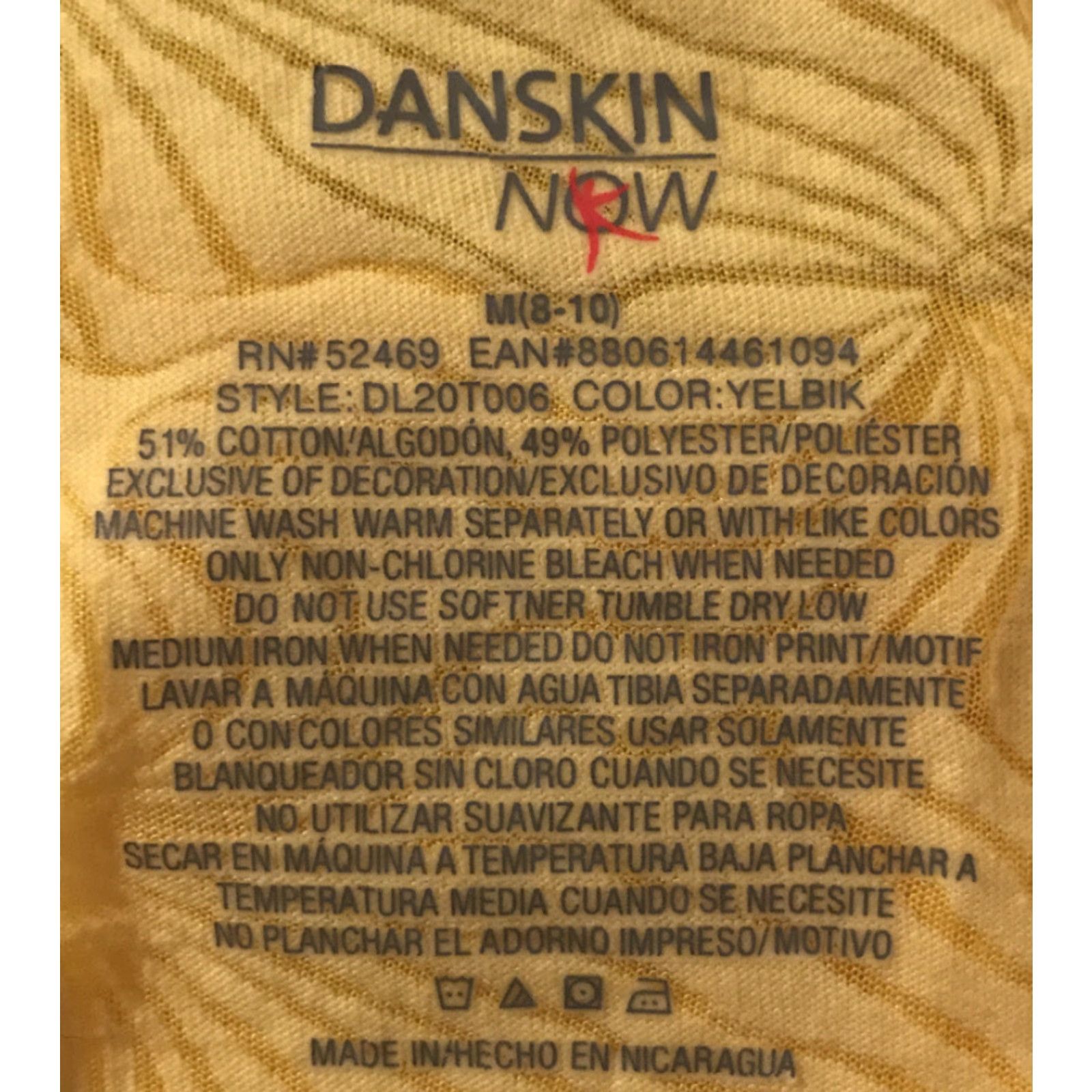 Vintage Danskin Now Yellow Woman’s Top Shirt M (8-10) Short Sleeve Round Neck Sheer Swirl B540 Womens Size M / US 6-8 / IT 42-44 - 3 Thumbnail