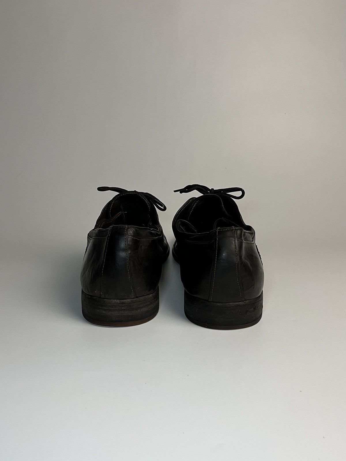 Alexander McQueen Alexander McQueen Burnished Espresso Leather Cap-Toe Oxfords Size US 10 / EU 43 - 10 Thumbnail