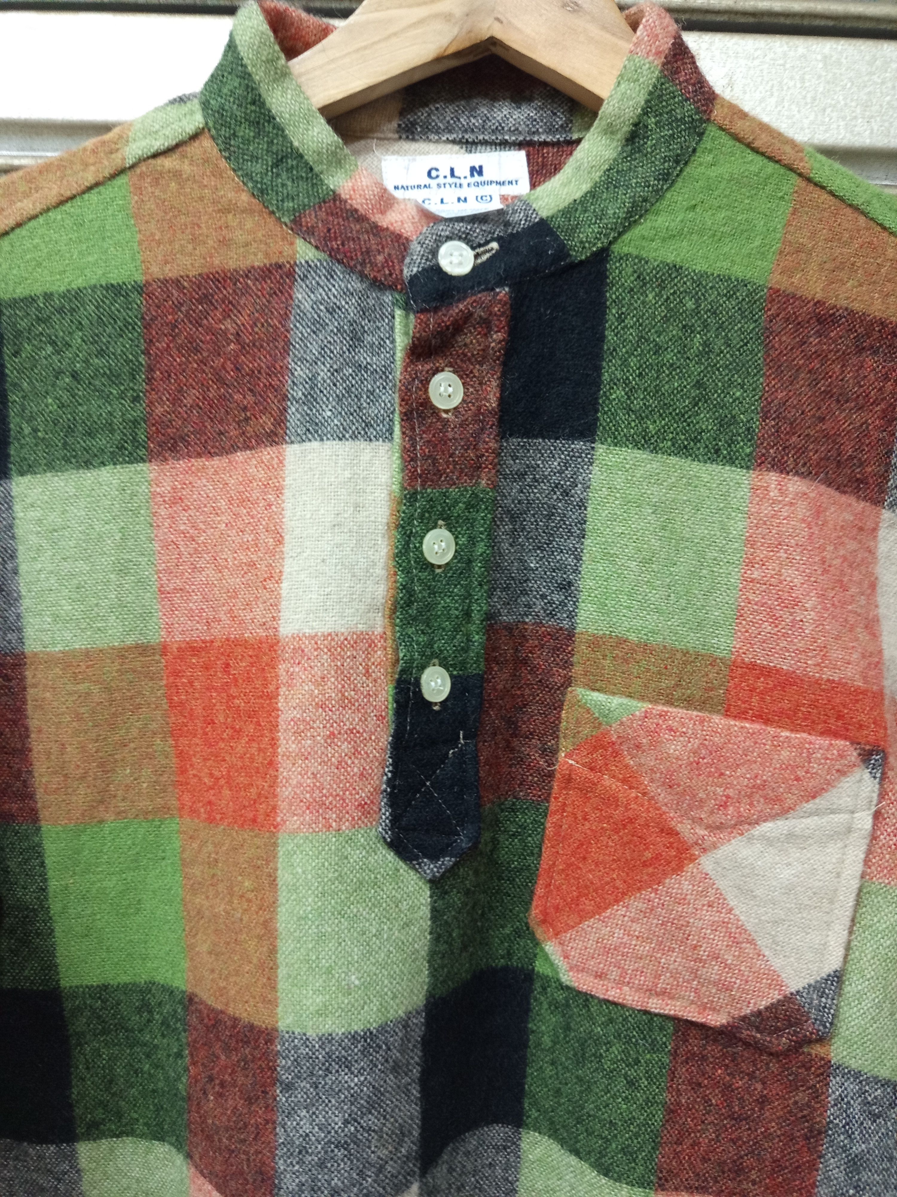 Japanese Brand Japan wool blend plaid pullover shirt. Size L / US 10 / IT 46 - 4 Thumbnail