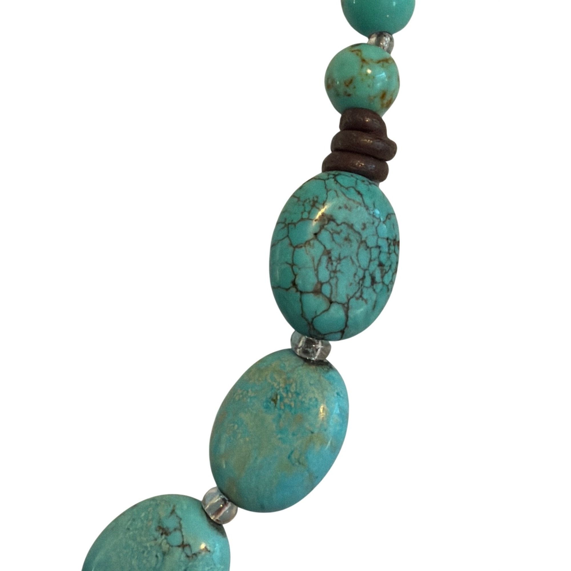 Peyote Bird Vintage Sterling Silver Peyote Bird Turquoise Bead Chunky St Size ONE SIZE - 2 Thumbnail