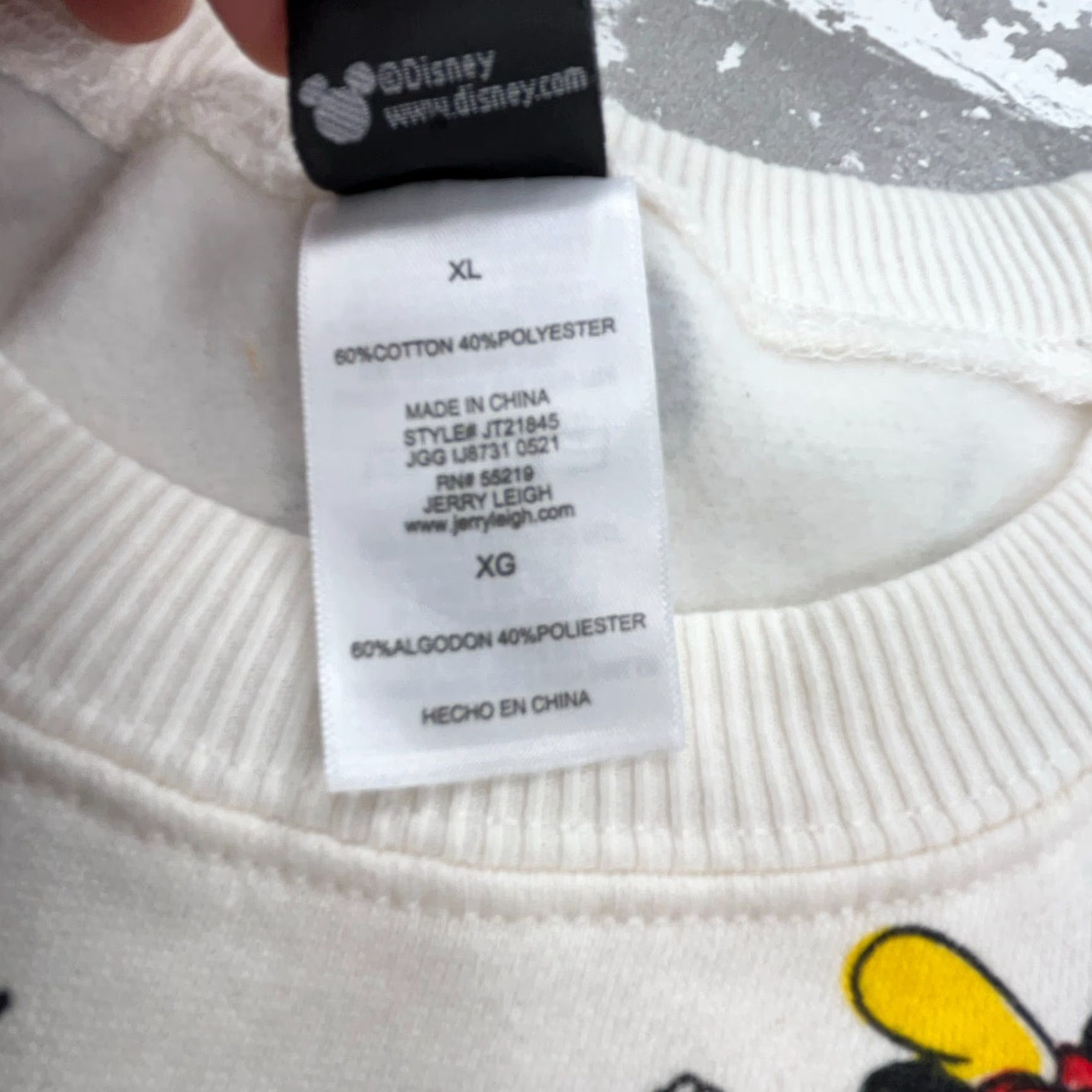 Disney Disney Sweatshirt Women XL White Crew Neck Minnie Mouse Graphic Print Raglan Sleeve Pullover All Seasons Cotton Blend Logo Regular Sweatshirt Womens Size XL / US 12-14 / IT 48-50 - 7 Thumbnail