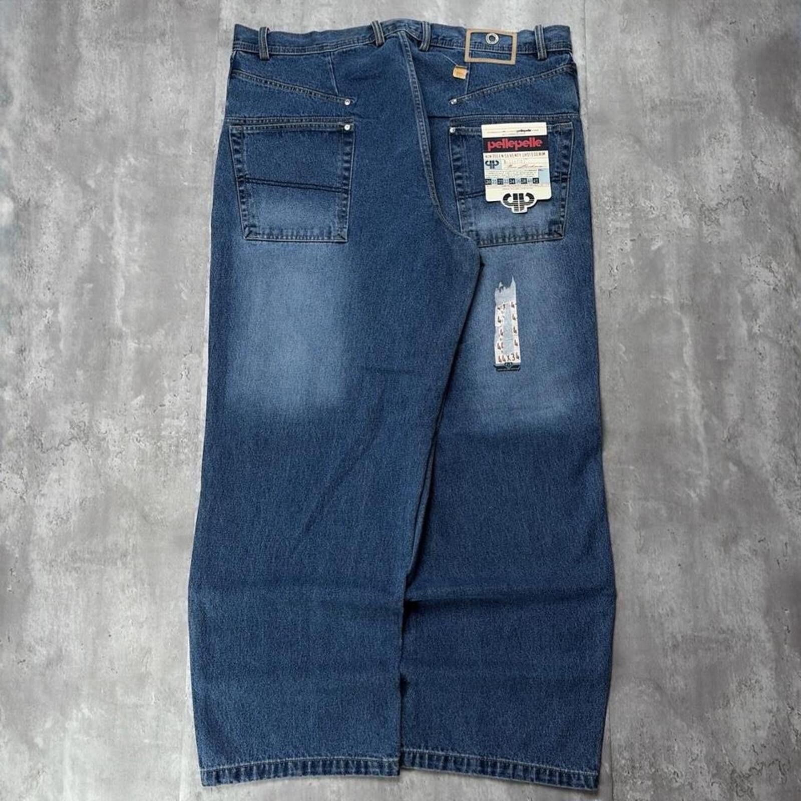 Pelle Pelle Y2K Blue Pelle Pelle Grunge Deadstock Baggy Denim Jeans Size US 44 / EU 60 - 1 Thumbnail
