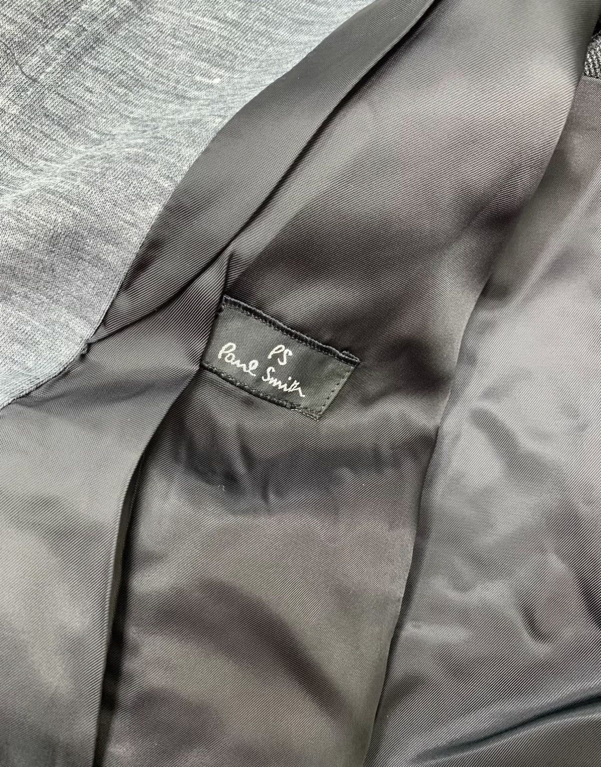Paul Smith PAUL SMITH Grey Knit Black Collar Baseball Jacket Size US XL / EU 56 / 4 - 5 Thumbnail