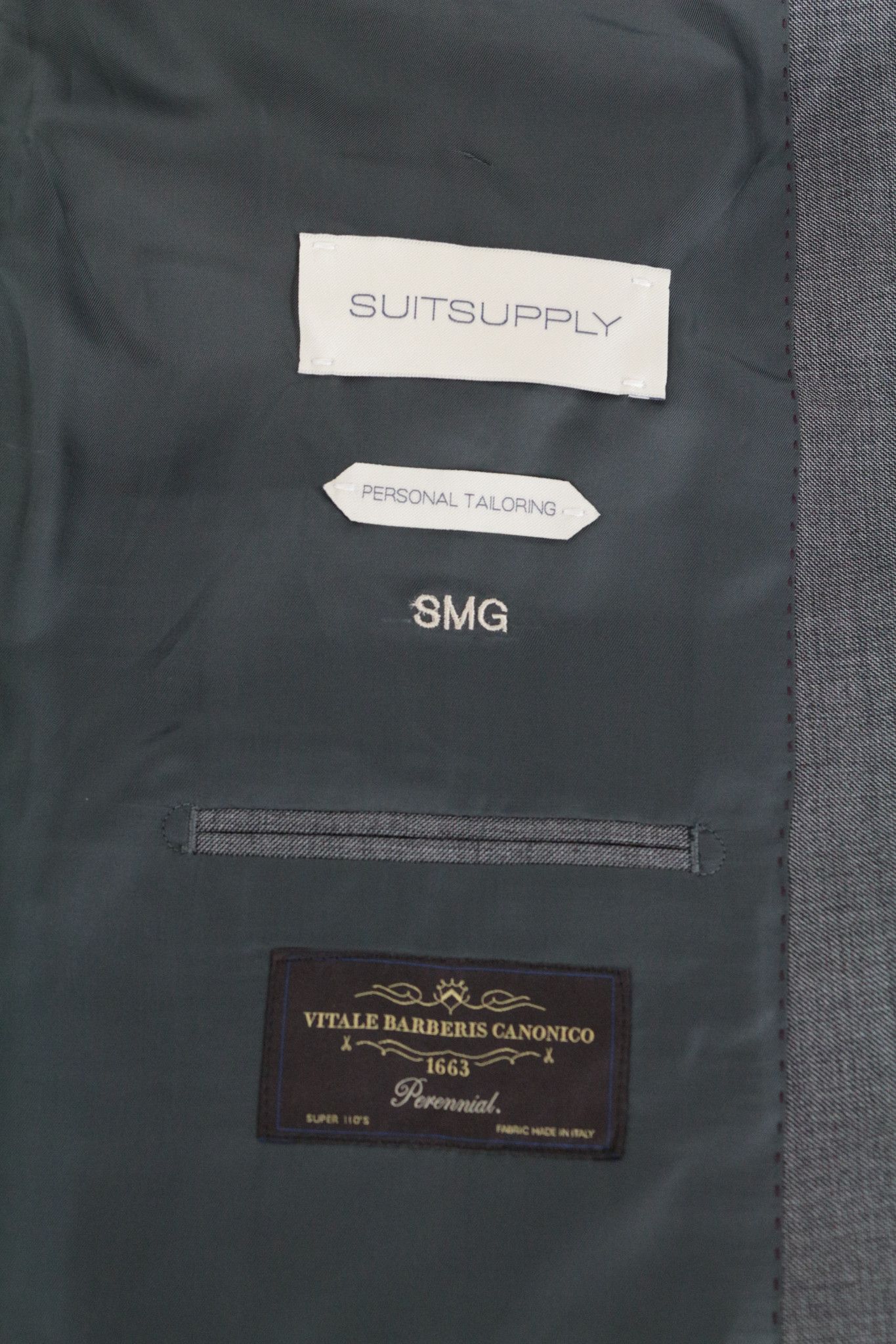Suitsupply LAZIO UK44 Grey Melange Wool Blazer 66193 Size 44R - 7 Thumbnail