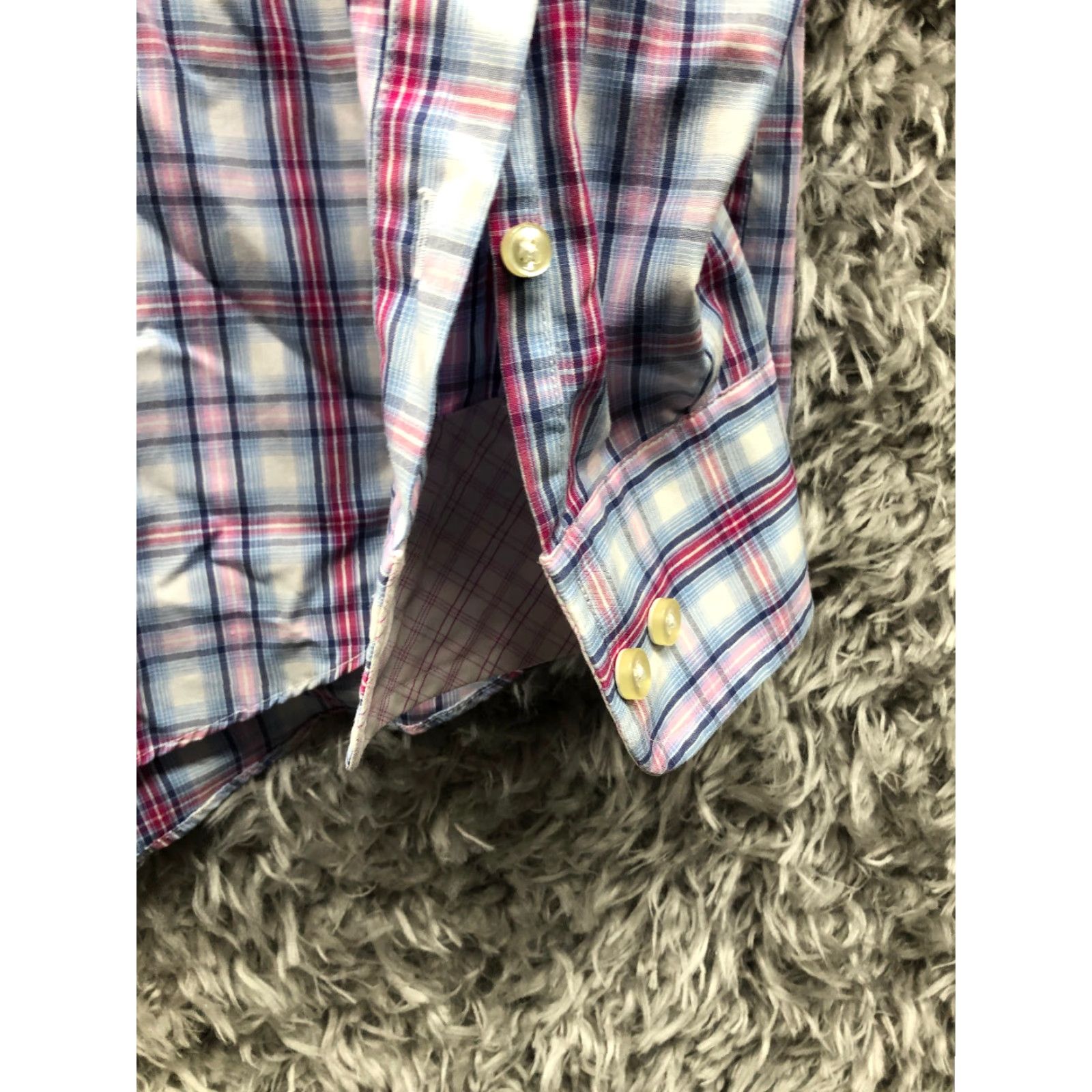 Egara Egara Shirt Mens Blue Plaid Long Sleeve Spread Collar Shirt XXL Size US XXL / EU 58 / 5 - 3 Thumbnail