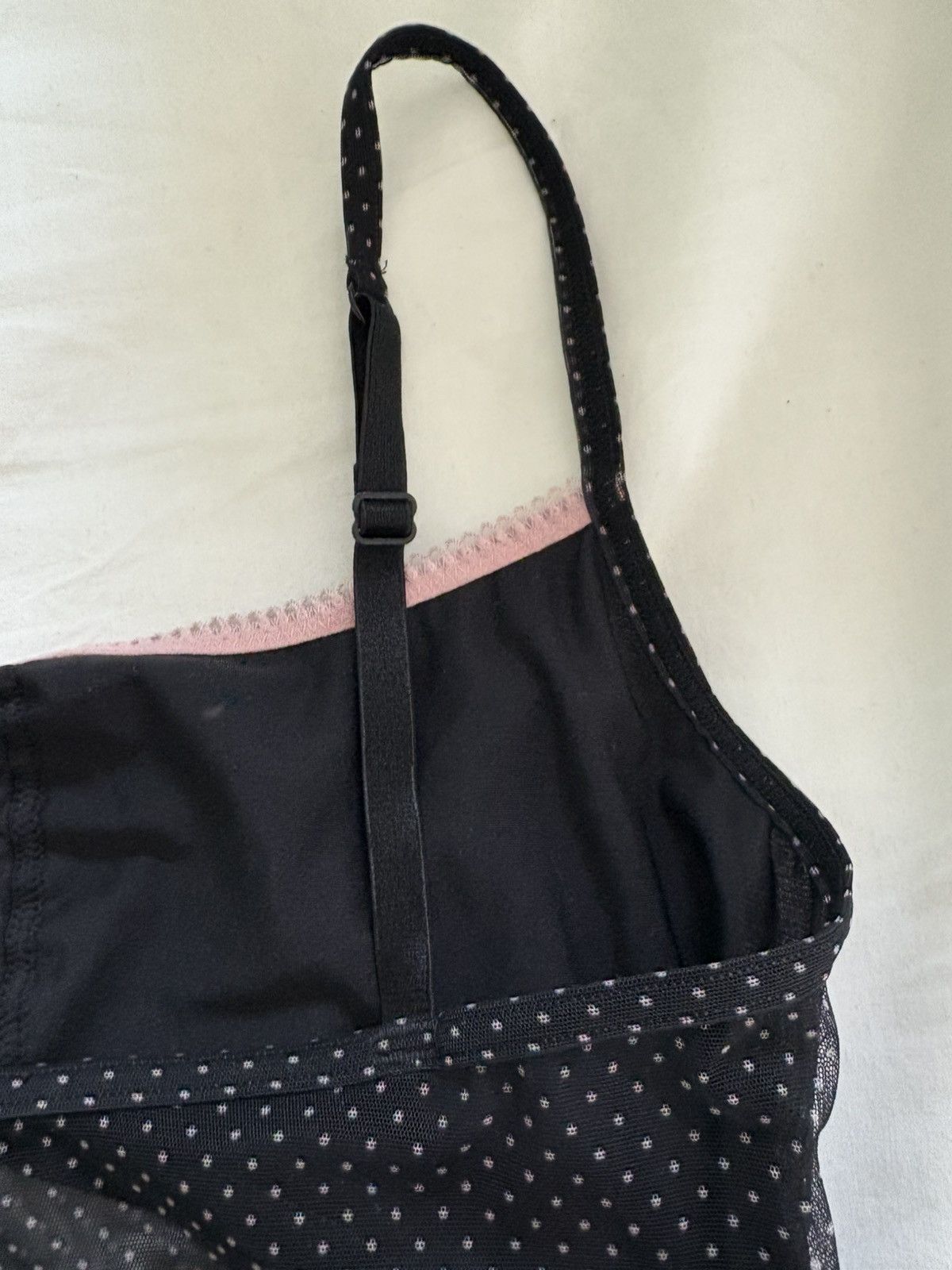 Vintage Vintage Navy and Pink Polka Dot Mesh Cami Top Size XS / US 0-2 / IT 36-38 - 5 Thumbnail