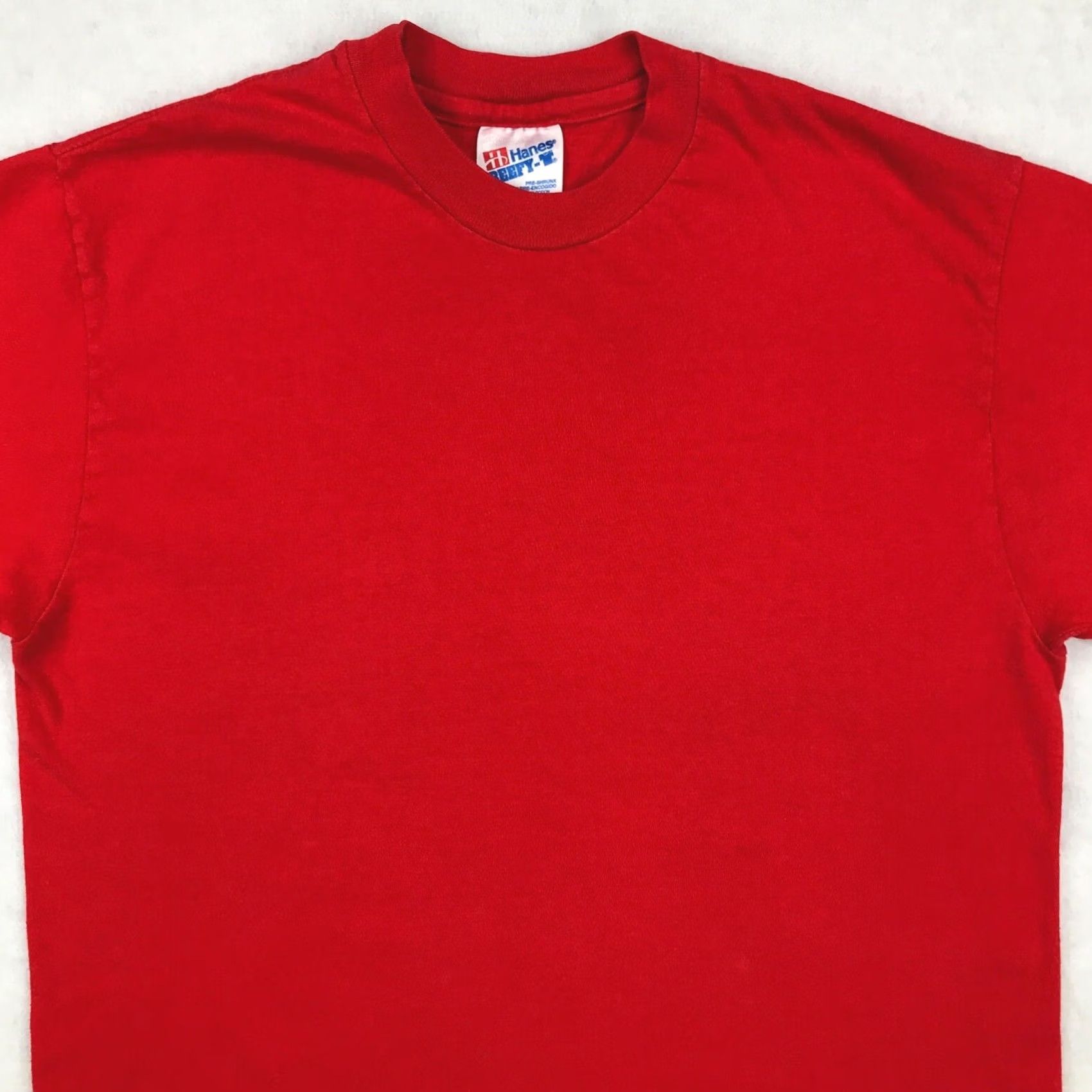 Hanes VINTAGE Hanes Beefy-T T-Shirt MEDIUM Red Men 80s Crew Neck Short Sleeve Cotton Solid 1980s Mens Size US M / EU 48-50 / 2 - 4 Thumbnail