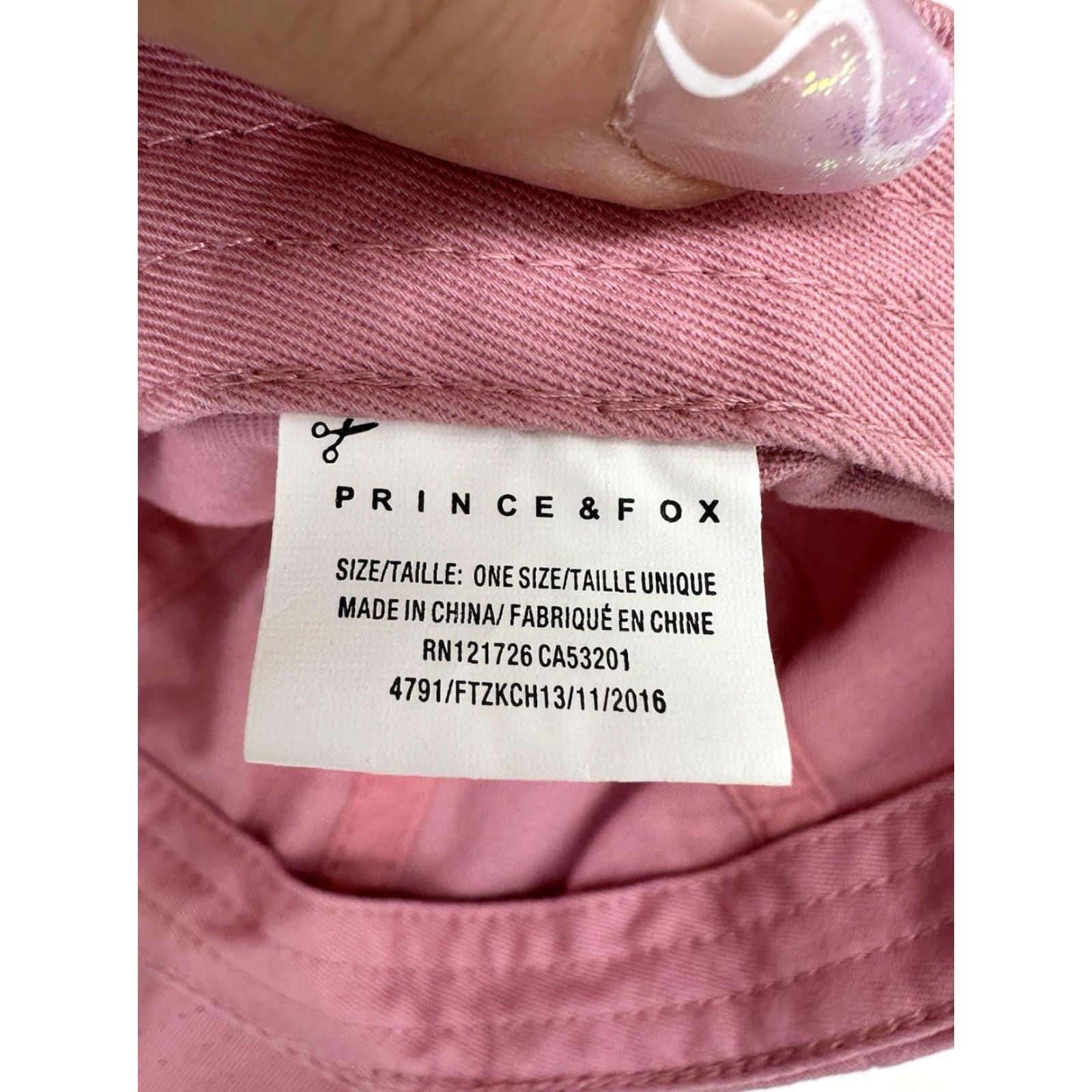 Prince Prince & Fox Womens Baseball Hat Pink Logo Embroidered Adjustable Hat Size ONE SIZE - 7 Thumbnail