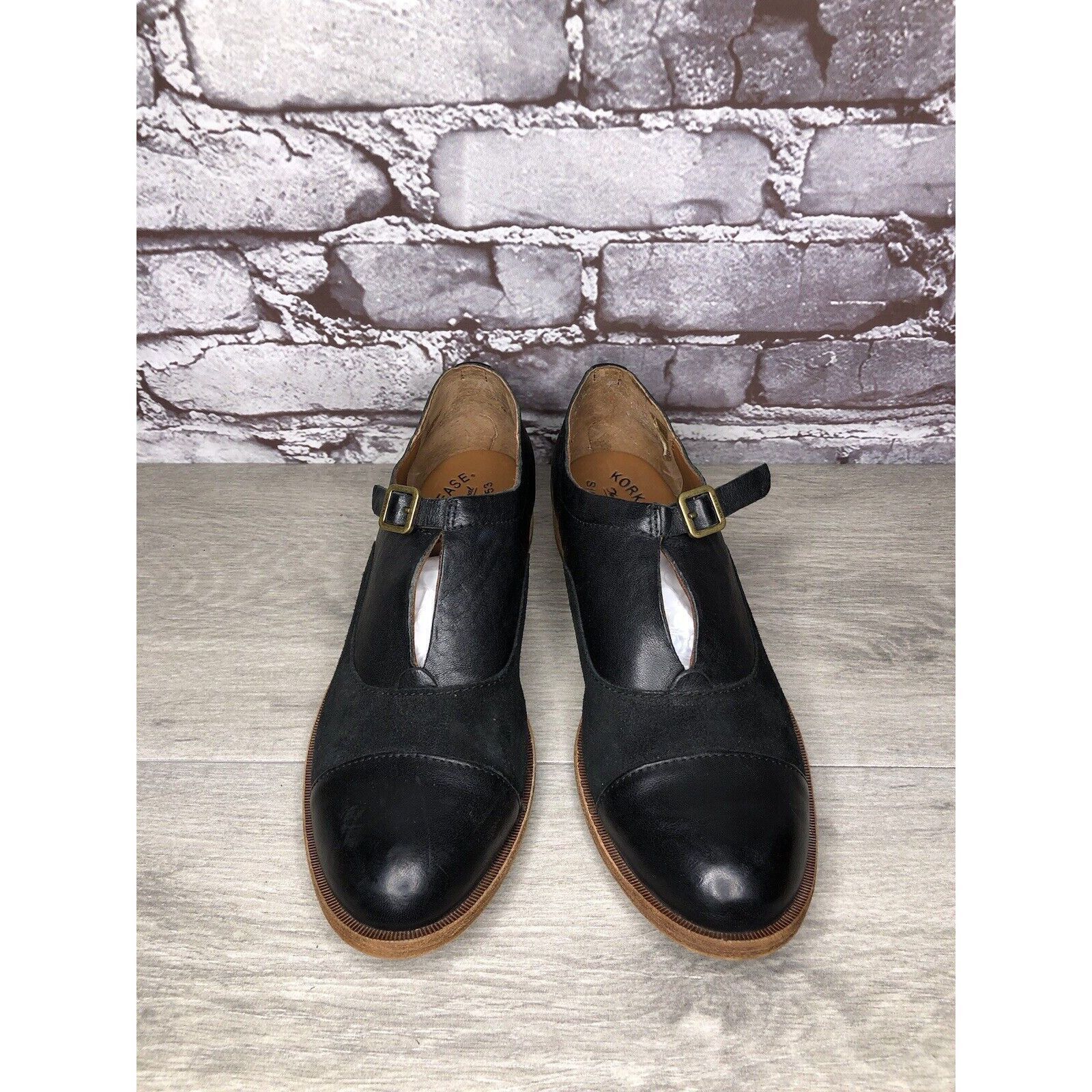 Other Kork Ease Niseda Black Leather Suede Monk Strap Oxfords Shoe Size US 8 / IT 38 - 22 Thumbnail
