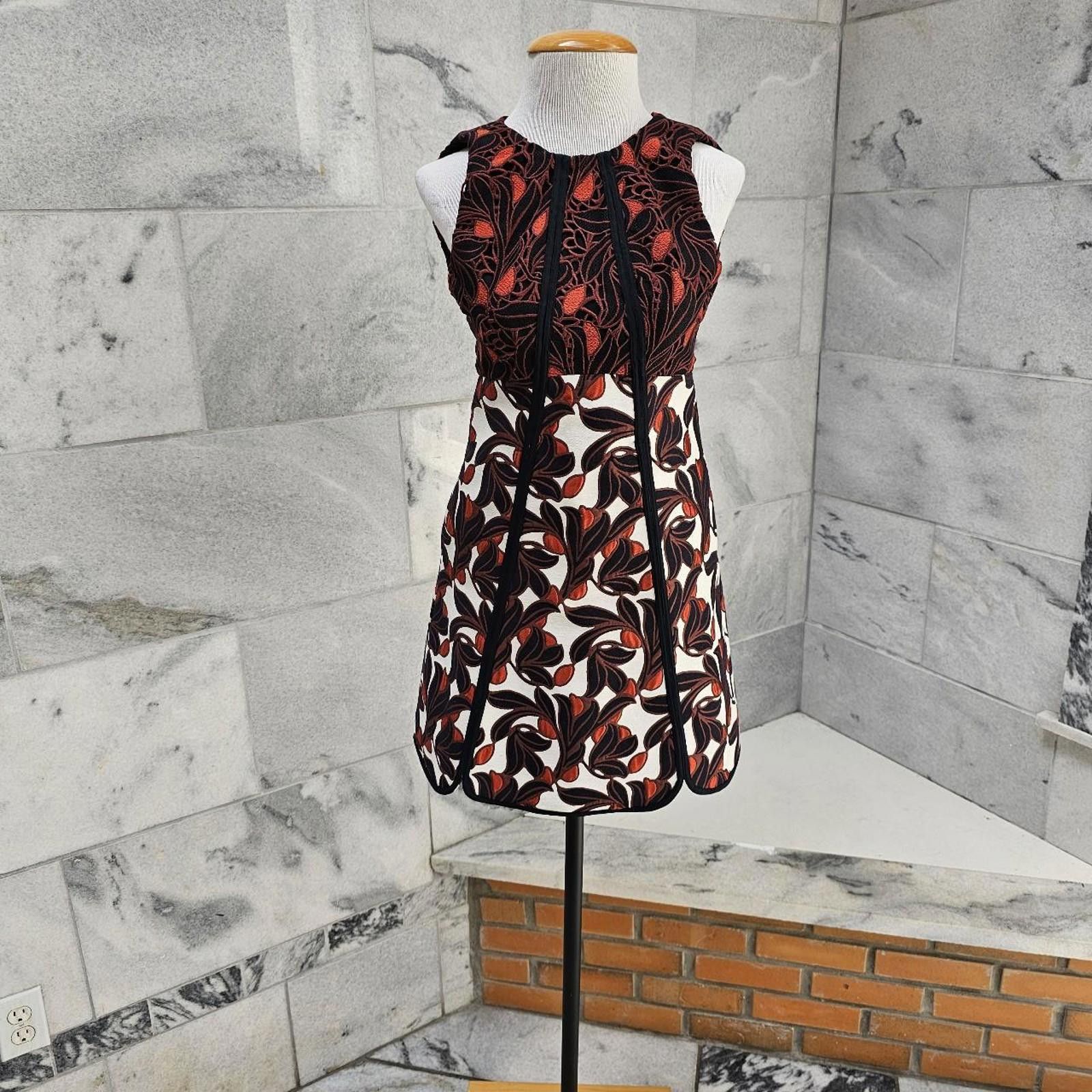 Ann Taylor Ann Taylor Women's Red and Navy Dress Size XXS / US 00 / IT 34 - 1 Thumbnail
